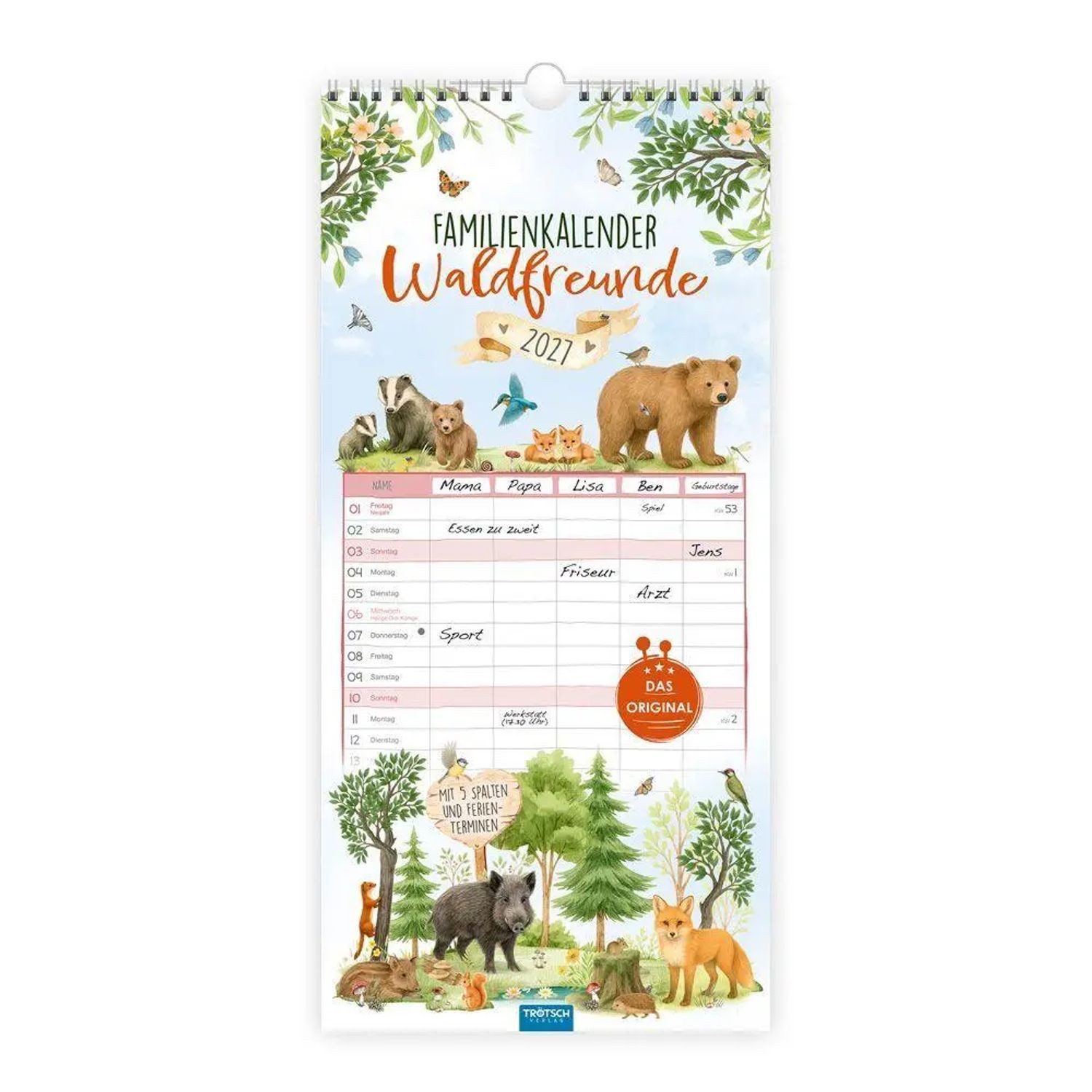 Trötsch Verlag Wandkalender TRÖTSCH - Familienkalender Waldfreunde 2027