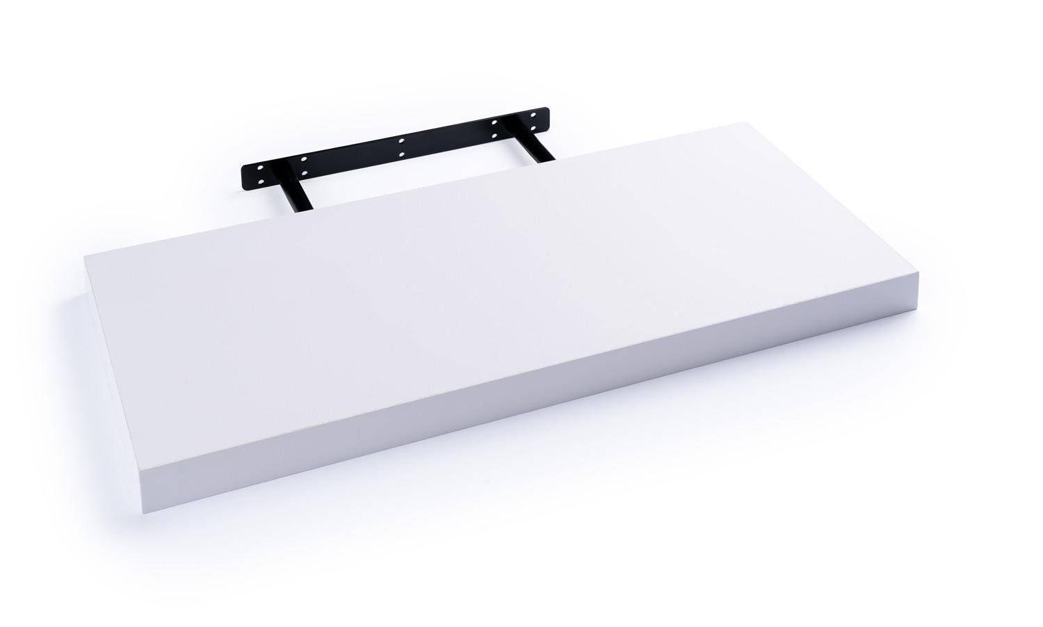 Home4You Wandboard MIKI, B 60 x H 23,5 cm, Weiß matt, MDF, PVC, 1-tlg., 1 Ablagefläche