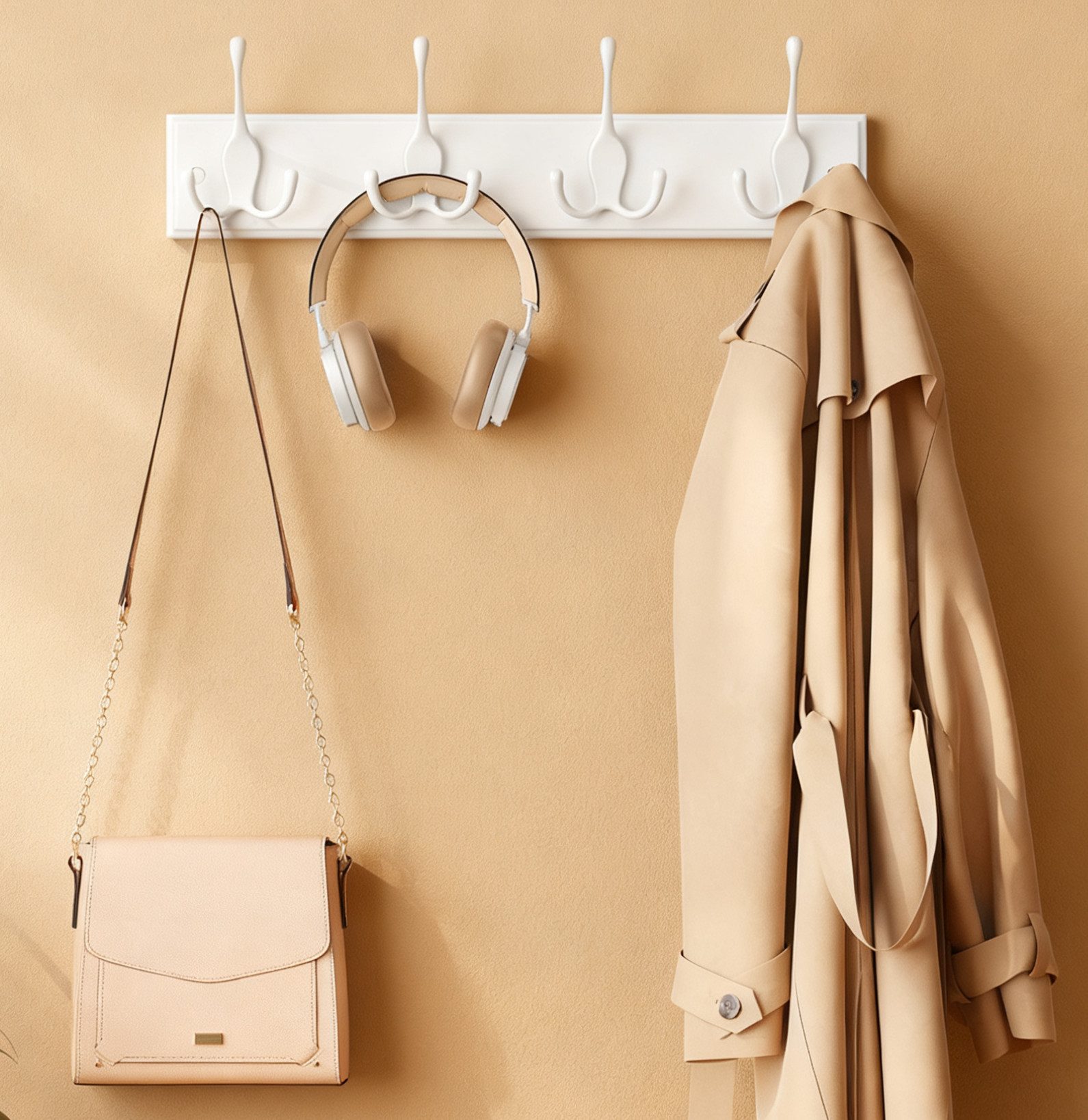 SONGMICS Wandgarderobe Garderobenhaken, 4 Dreifach-Kleiderhaken, 40 x 11 x günstig online kaufen