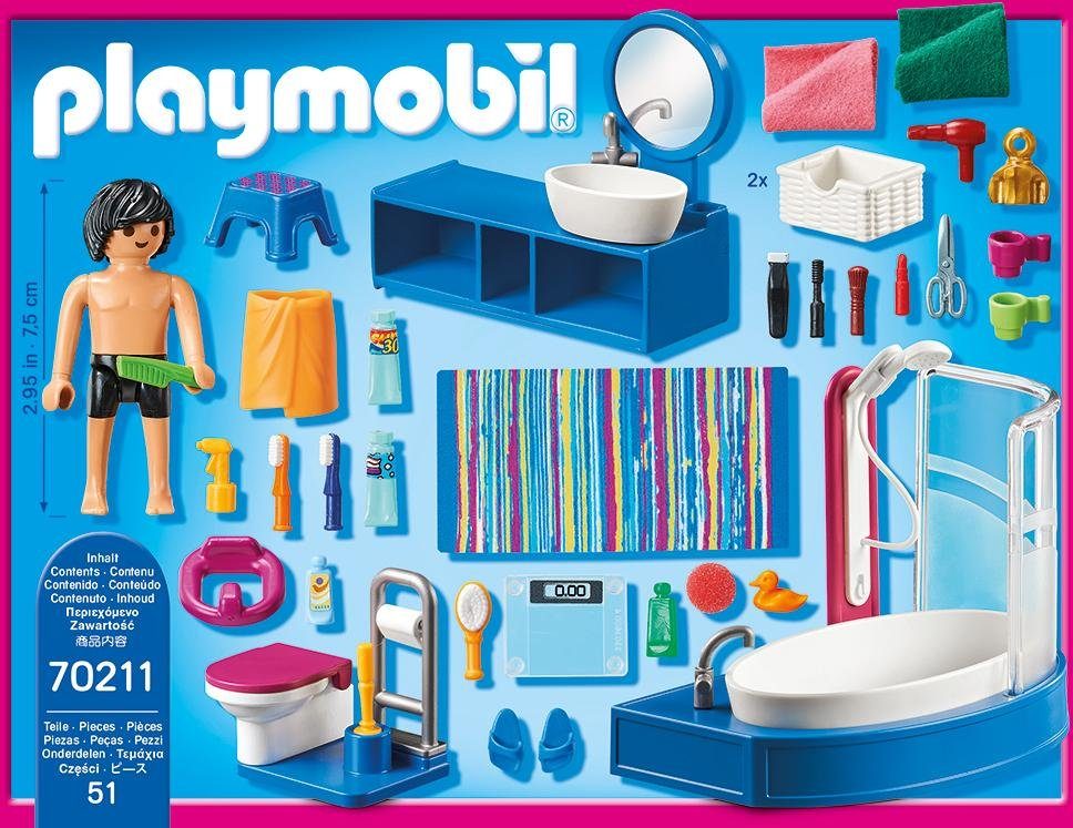 Playmobil® Badezimmer (70211), Dollhouse Konstruktions-Spielset, (51 St), M günstig online kaufen