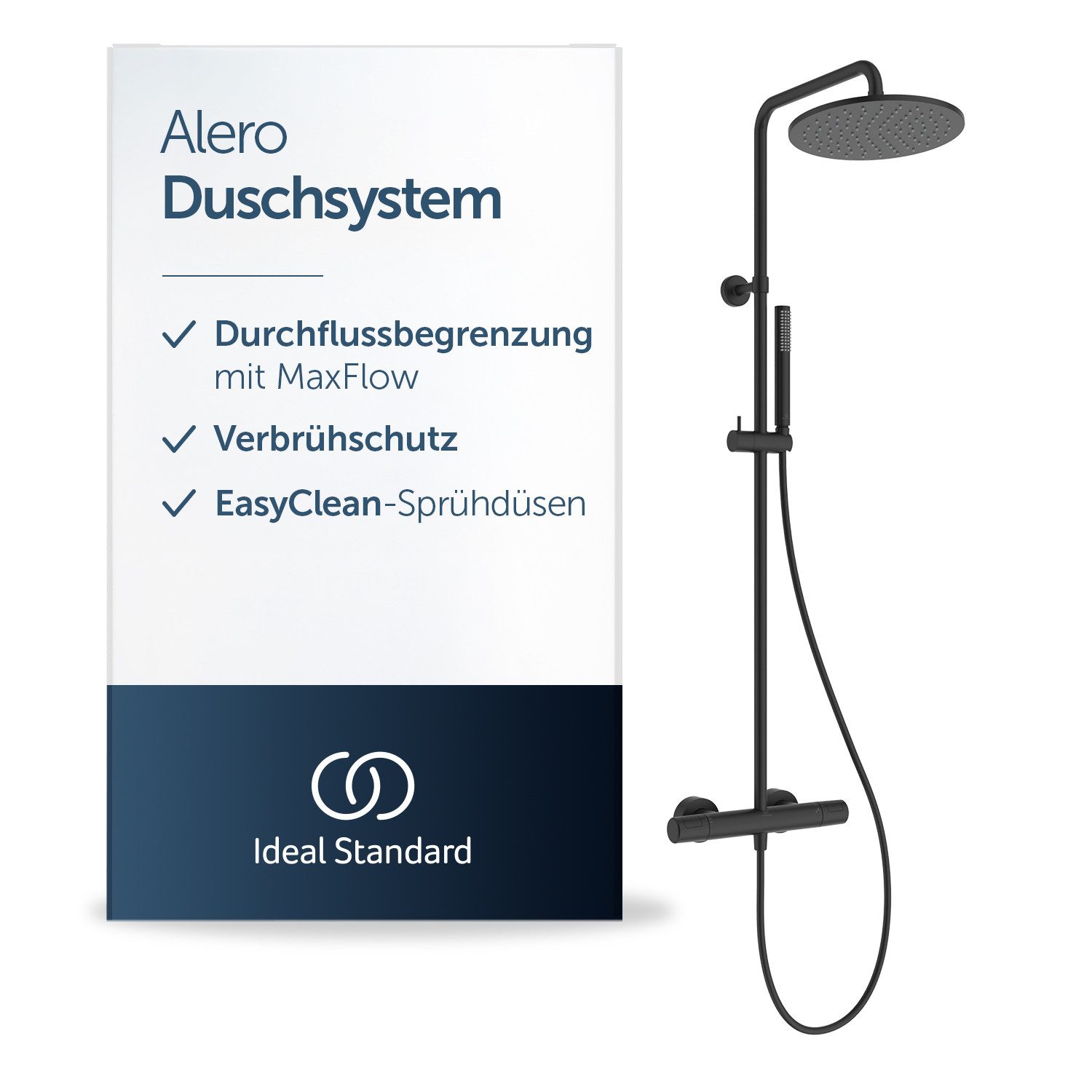 Ideal Standard Duschsystem Alero, Wasser- & Energiesparend, CoolBody-Technologie, Einfache Reinigung