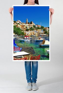 Sinus Art Poster 90x60cm Poster Küste von Halki Griechenland