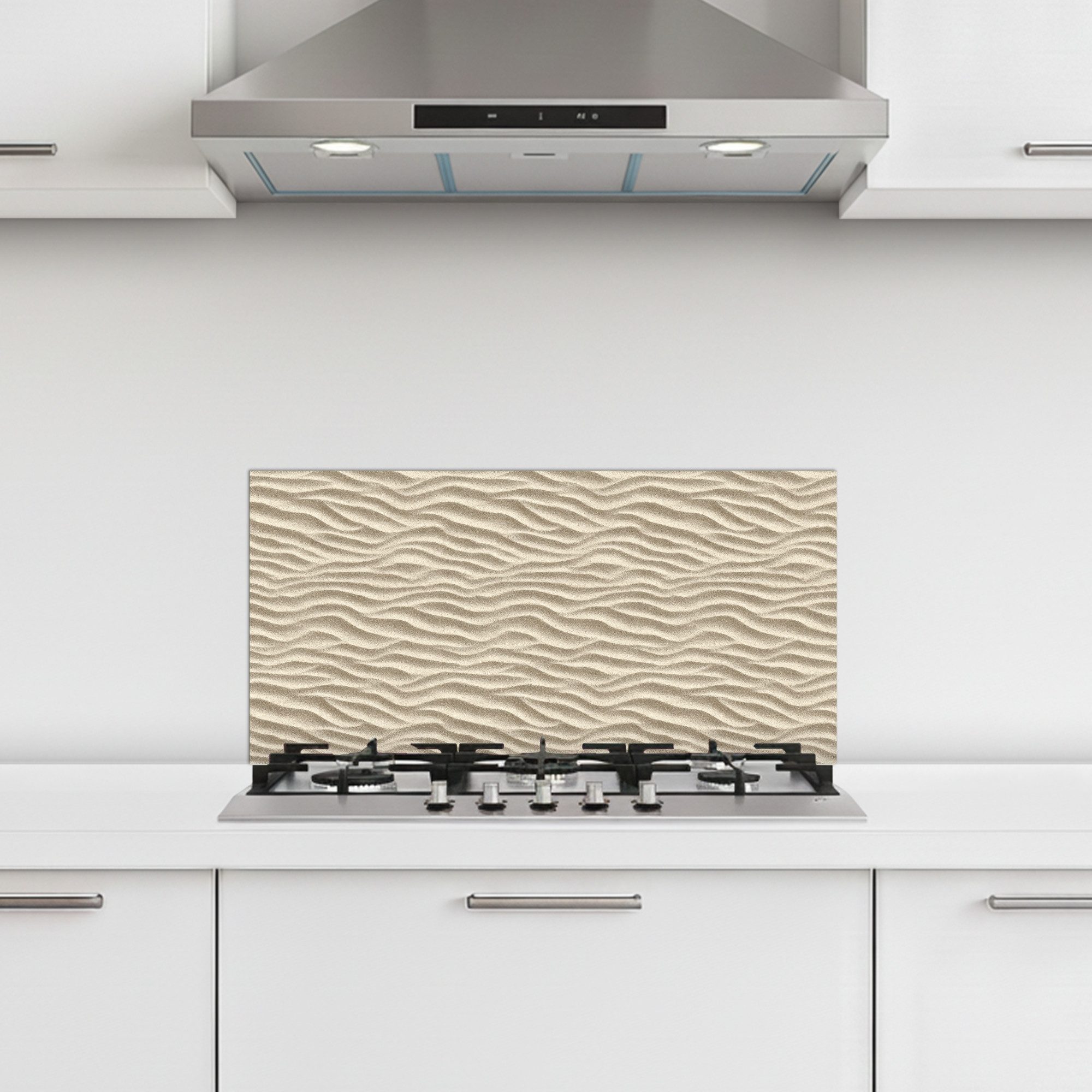 KitchenYeah Küchenrückwand selbstklebend (keine Folie) Sand - Wellen - Beige, (1-tlg), Küchenrückwand, Spritzschutz, Kitchen, 60x30 cm