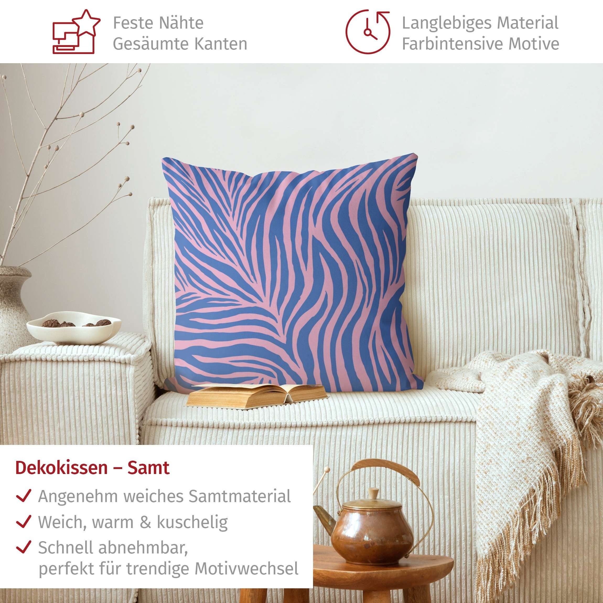 Bilderdepot24 Dekokissen drinnen Kissenhülle/ Sofakissen/ Zierkissen blau Muster Pop Art, Bezug mit / ohne Füllung Zierkissen Outdoor Sofa Bett