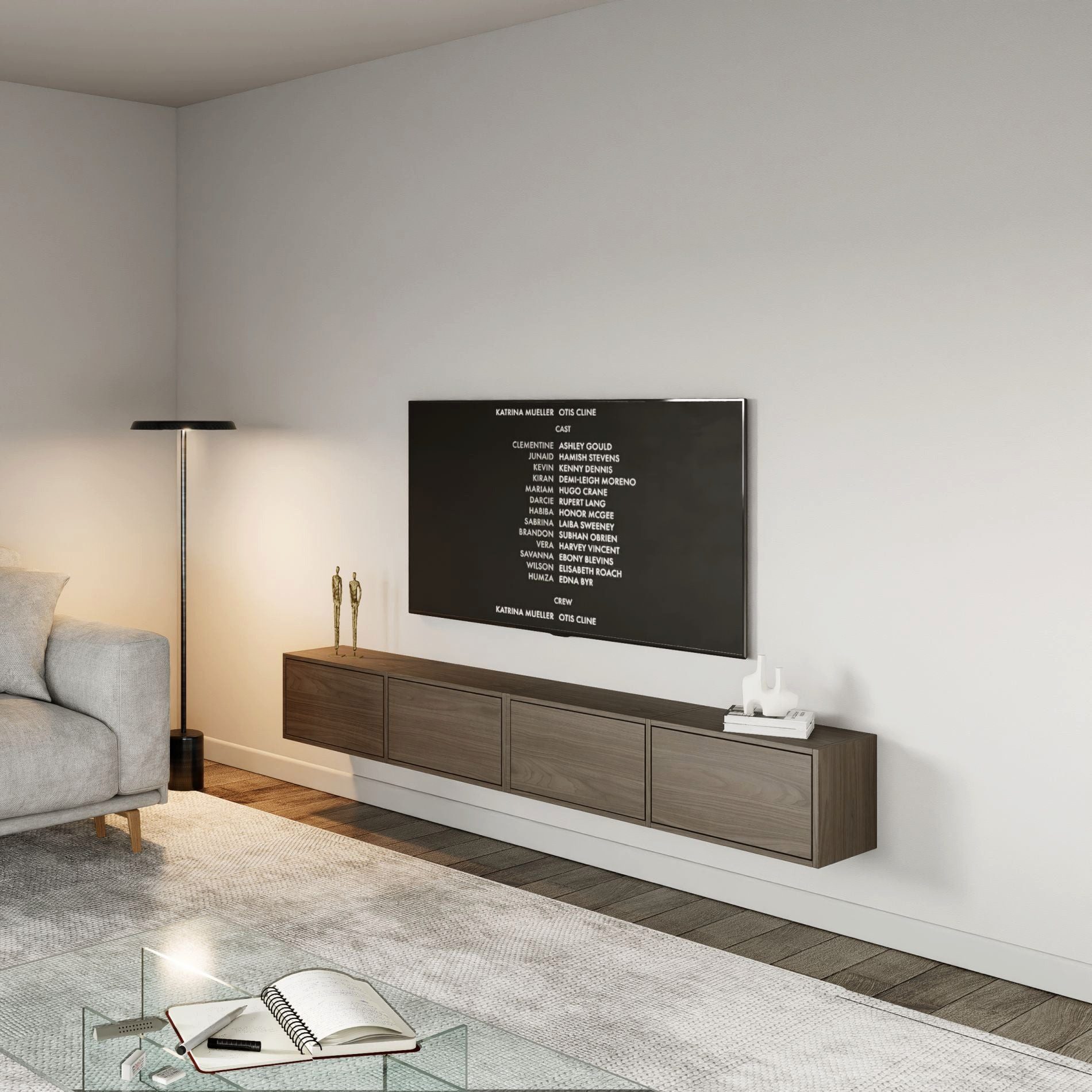 Selsey TV-Schrank FRAMME Hängendes TV-Board mit Klappen, 200 / 300 cm