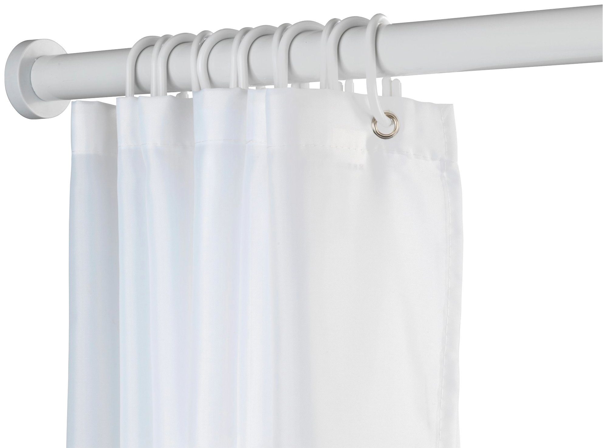 WENKO Duschvorhangstange Luz, Ø 280 mm, ausziehbar, ohne Bohren, geklemmt, günstig online kaufen