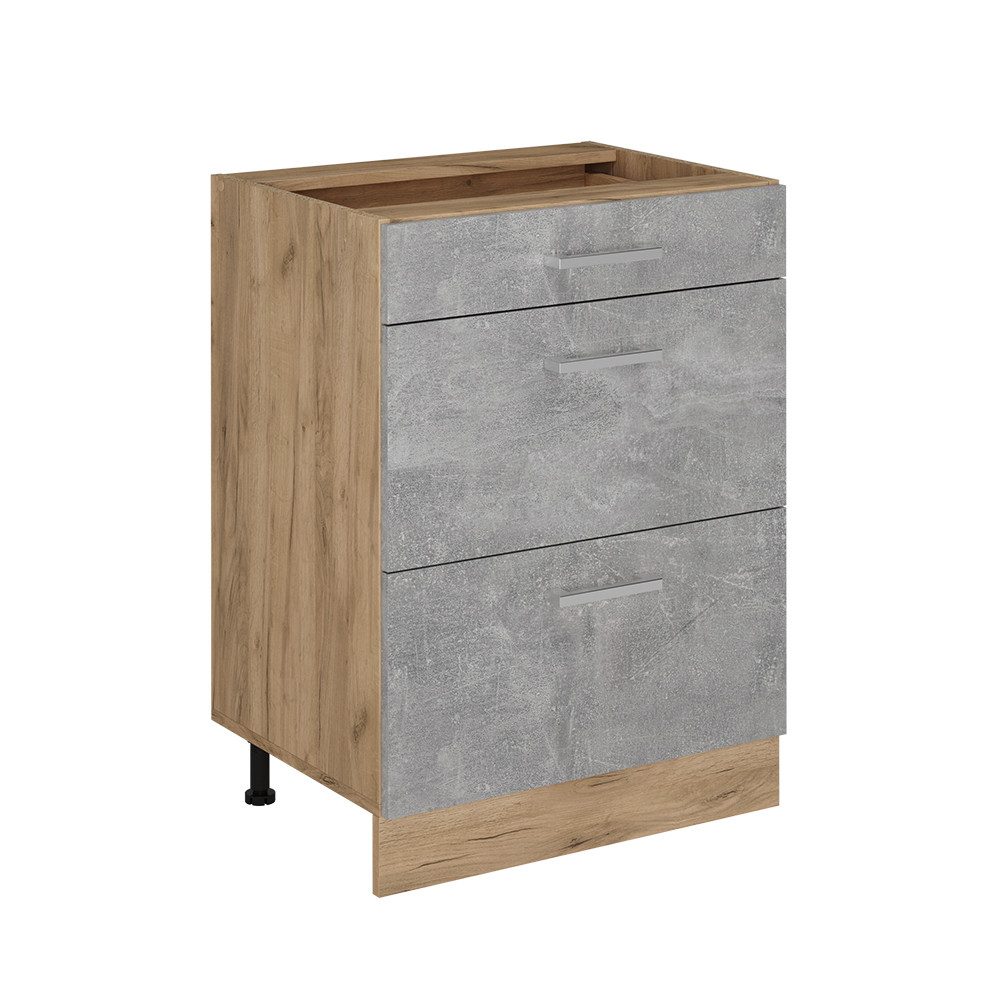 Vicco Unterschrank R-Line, Beton/Goldkraft Eiche, 60 cm mit Schubladen, ohn günstig online kaufen