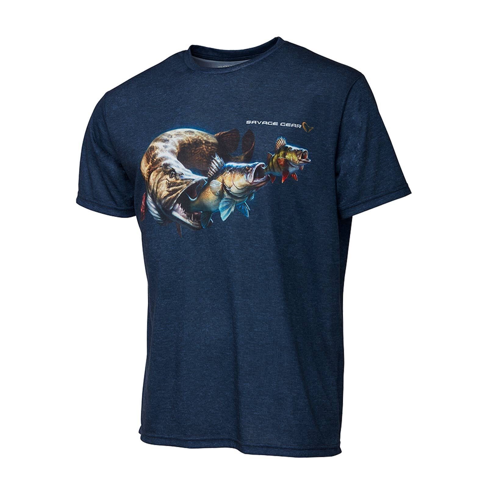 Black Blue ist Savage T-Shirt Angler T-Shirt Das ein für T-Shirt Barsch Savage jeden Must-Have Hecht Cannibal Cannibal Gear atmungsaktiv S-XXL Gear Zander