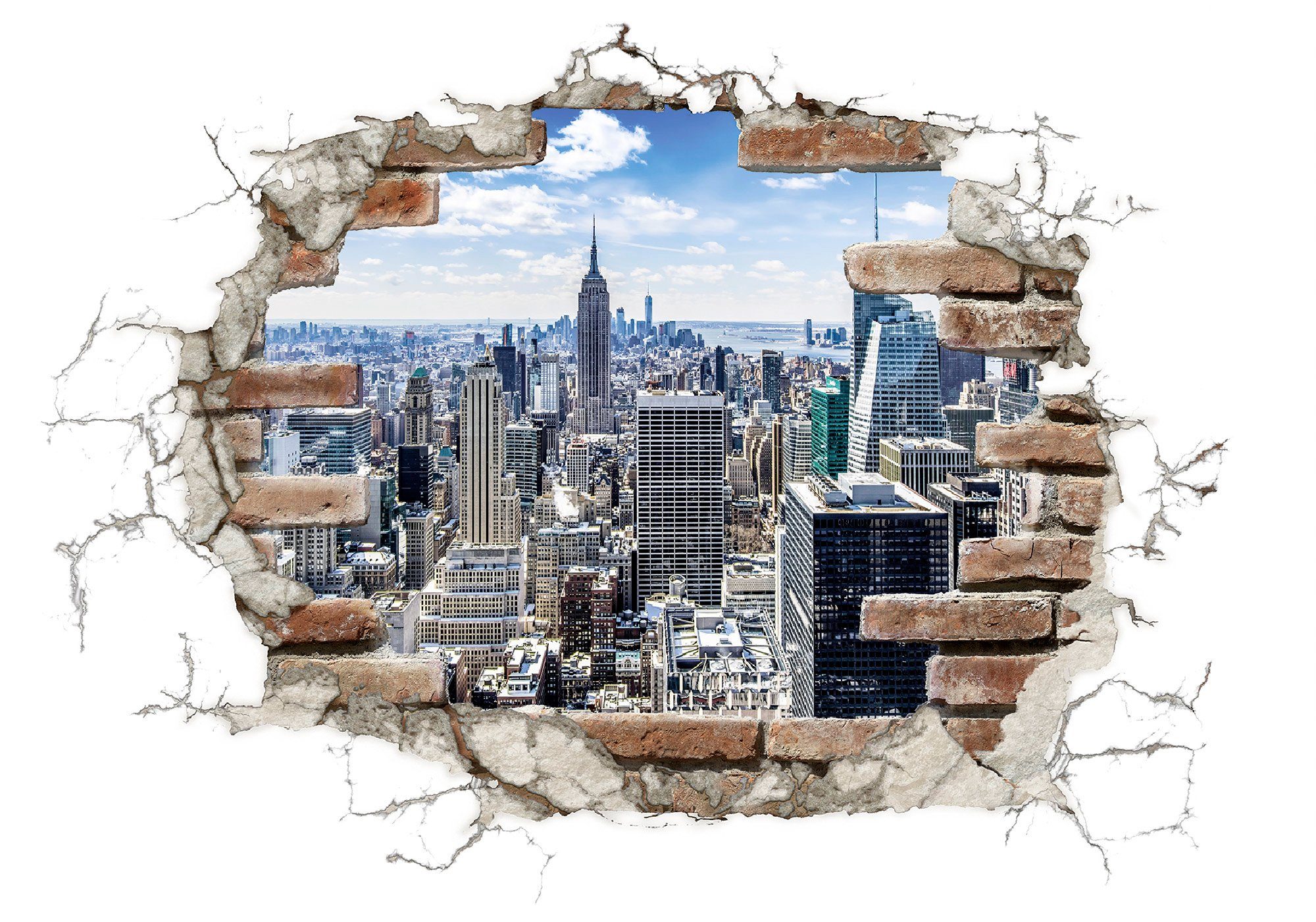 Komar Wandtattoo Break Out NYC - Размер 100 x 70 cm (1 St), selbstklebend, Wandsticker