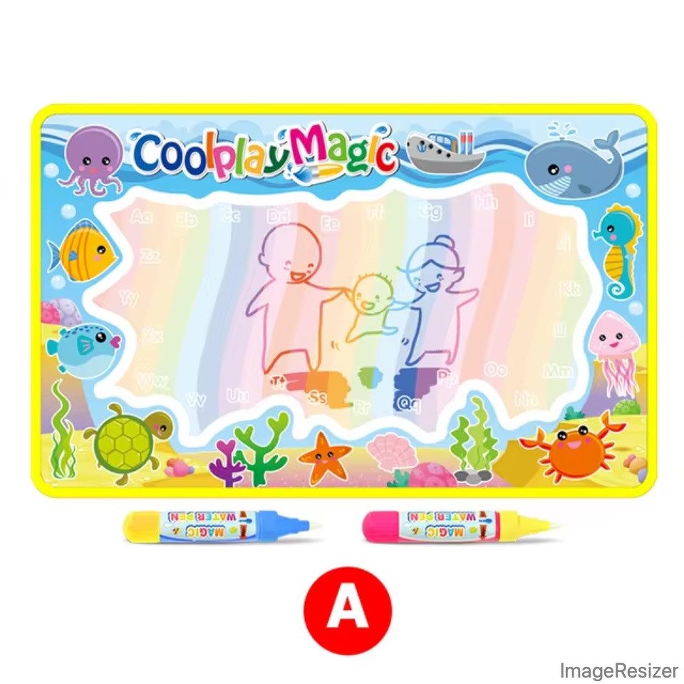 Montegoni Malblock Tiermotive Doodle matte Wasserzeichnungs Matte mit 2 Stiften, Zeichenmatte mit niedlichen Tiermotiven für kreatives Malen