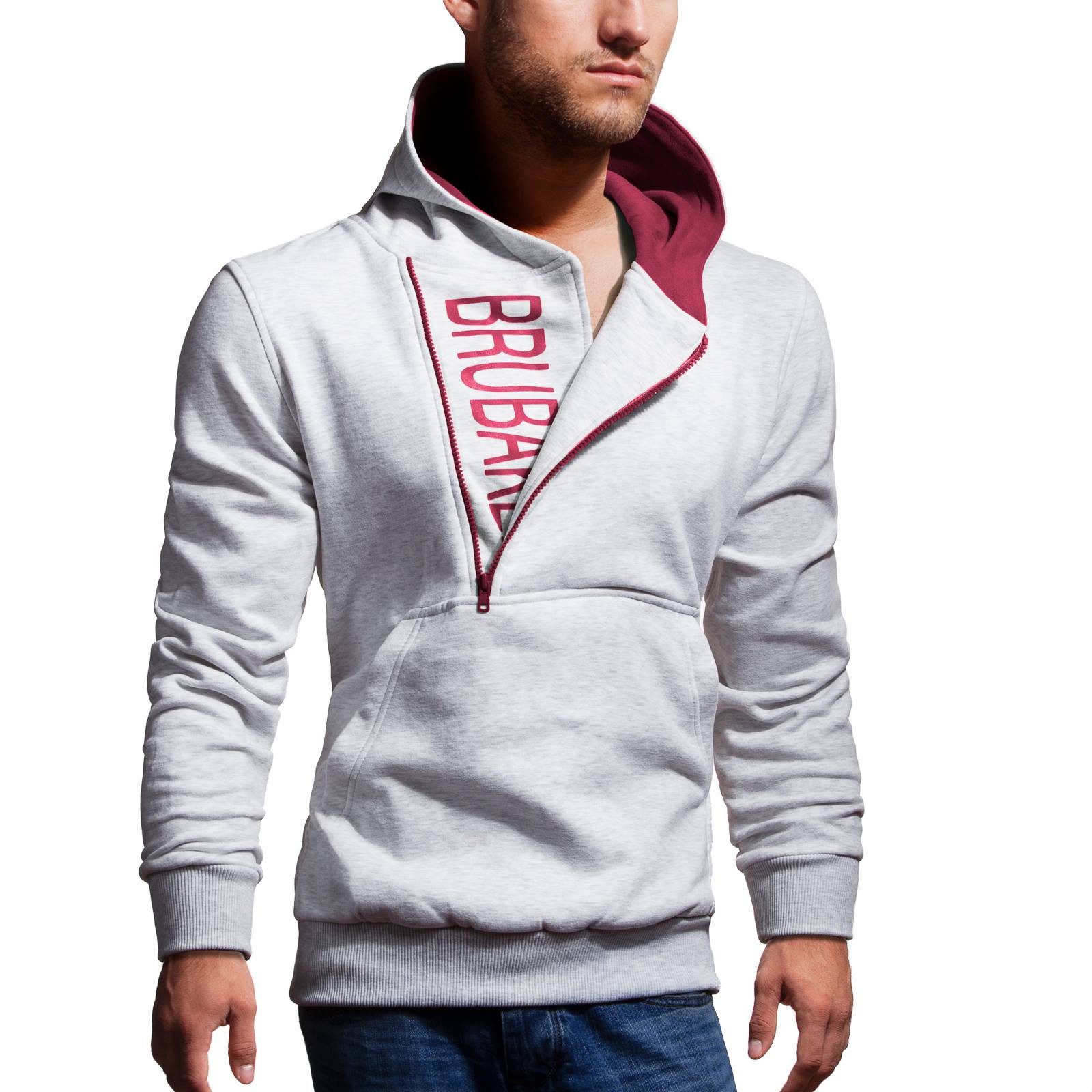 BRUBAKER Sweatshirt Herren Label Kapuzensweatshirt (1-tlg) günstig online kaufen