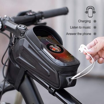 DTC GmbH Handy-Rahmentasche Wasserdichte Fahrradrahmentasche mit empfindlichem TPU-Touchscreen