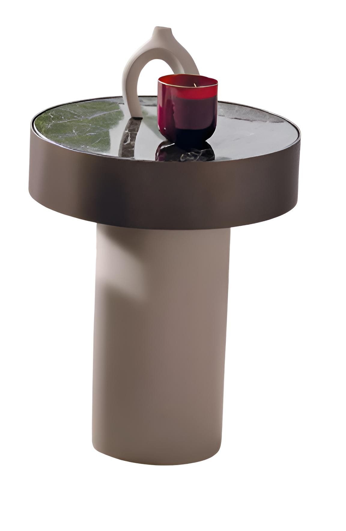 Xlmoebel Beistelltisch XLMOEBEL Marmor Beistelltisch mit blauem Metallgestell (1-St), Made in Europa
