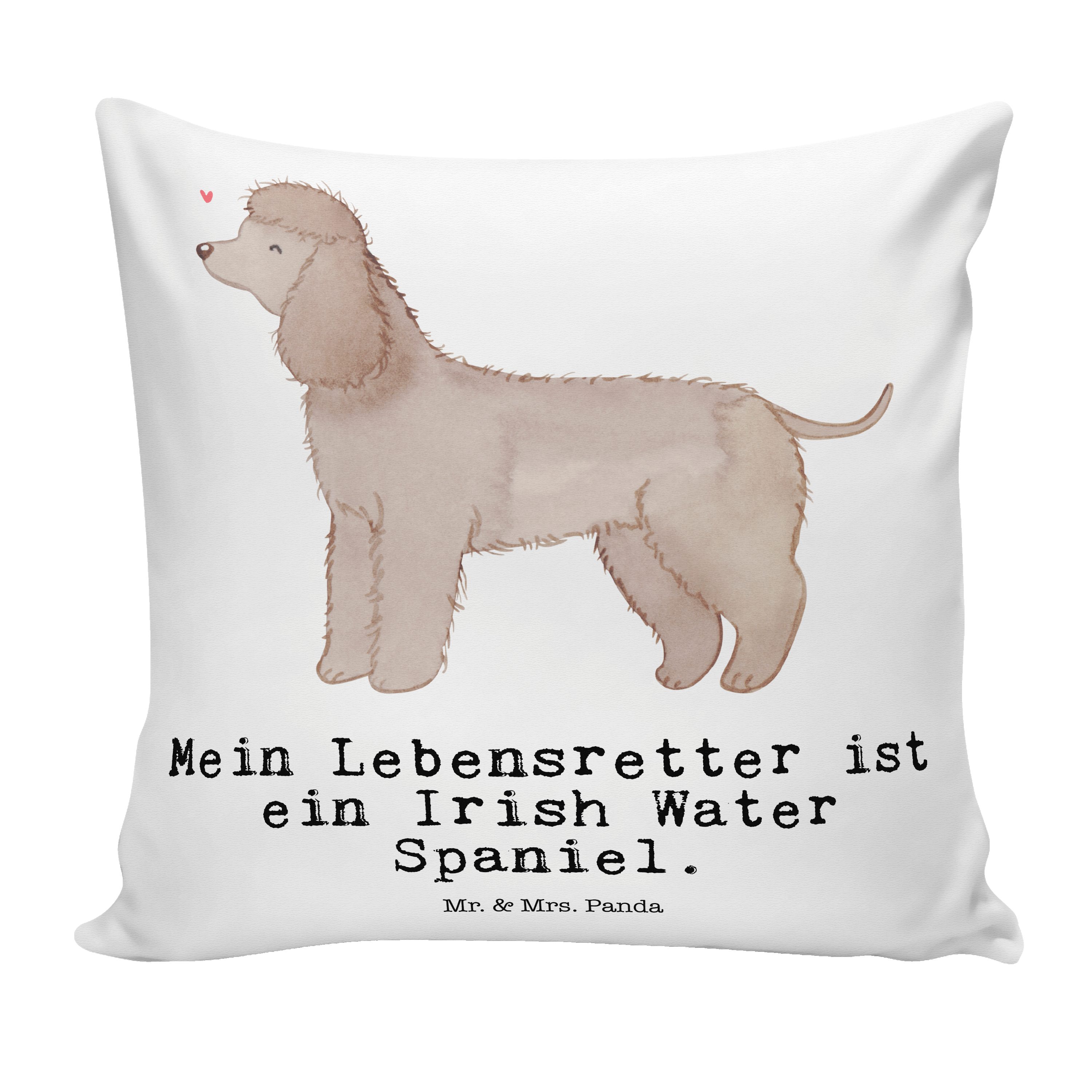 Mr. & Mrs. Panda Dekokissen Irish Water Spaniel Lebensretter - Weiß - Geschenk, Rassehund, Hundeb