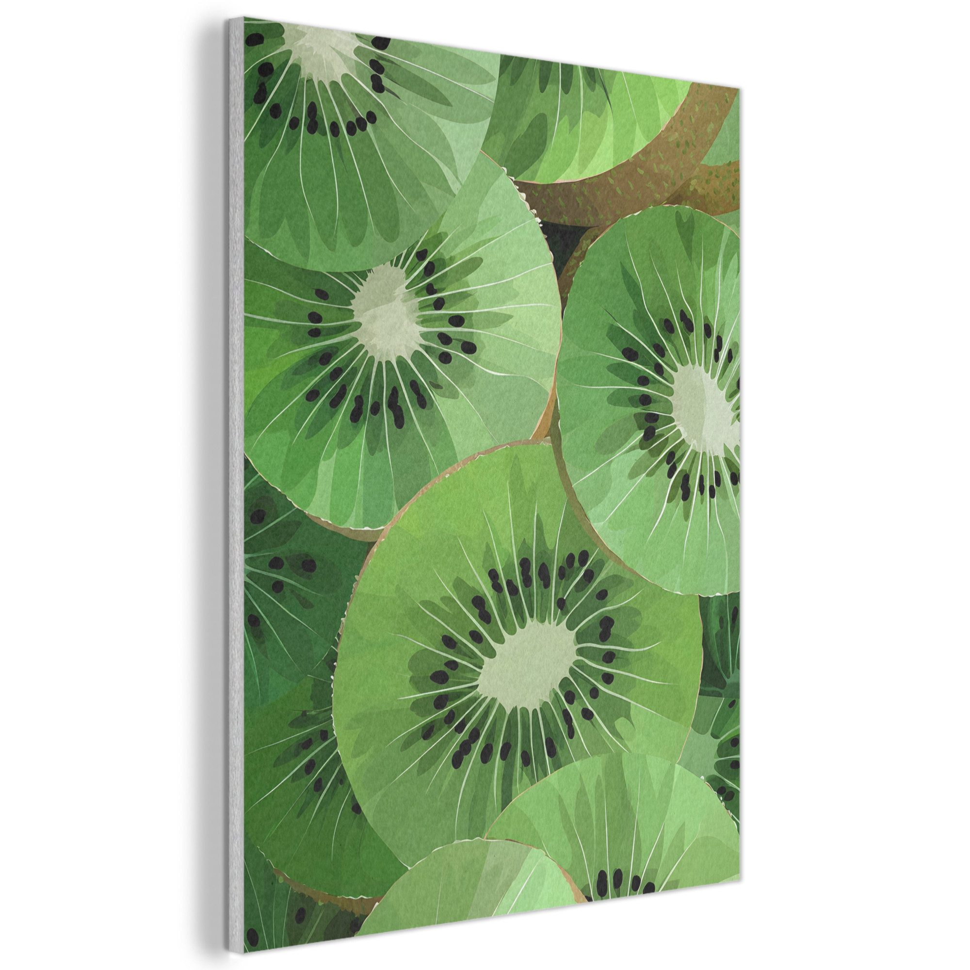 MuchoWow Gemälde Kiwi - Grün - Kerne, Fotodruck (1 St), Akustikpaneele, Wandpaneele, Schalldämmung, Akustikbilder 30x40 cm