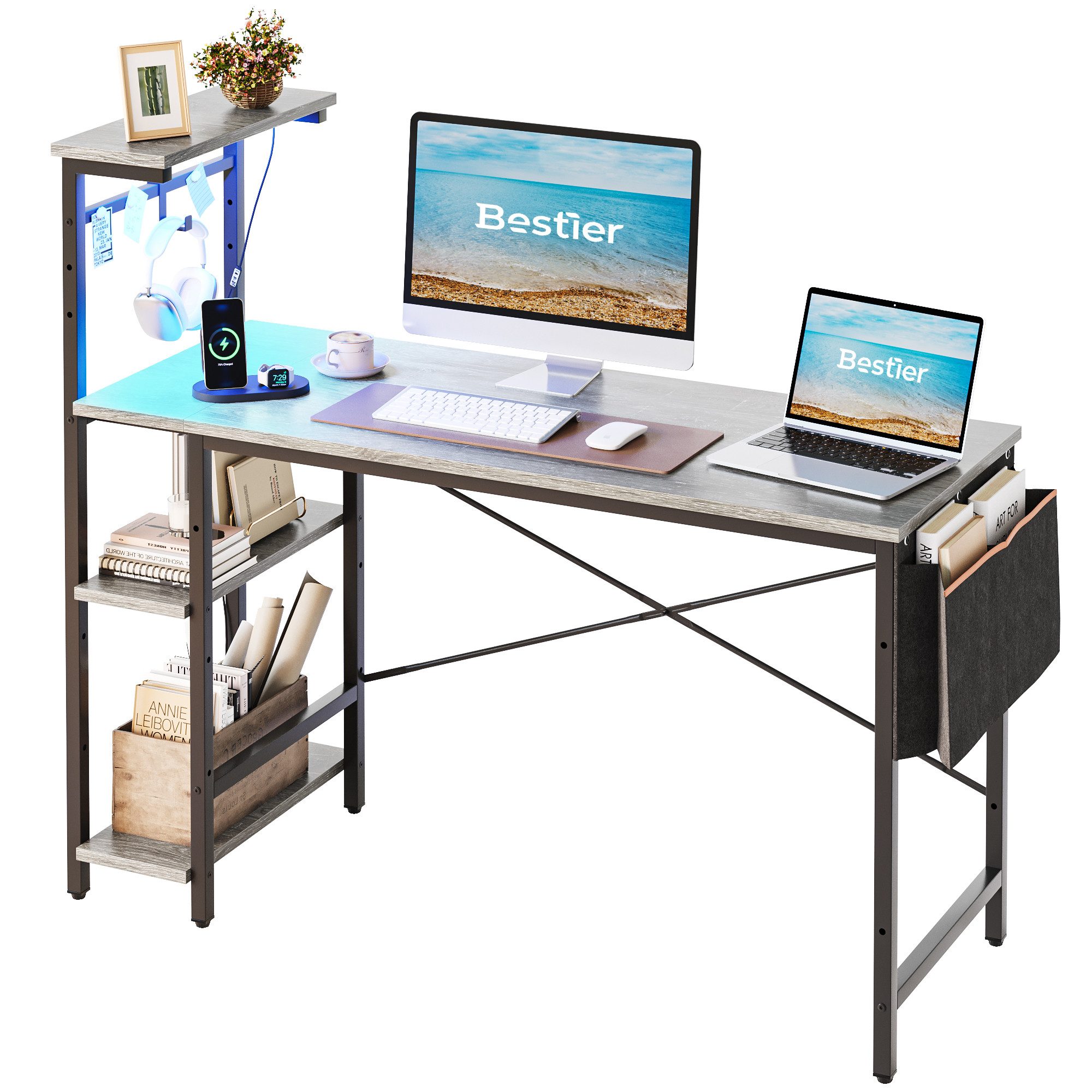 Bestier Computertisch Gamingtisch, Computertisch mit LED günstig online kaufen