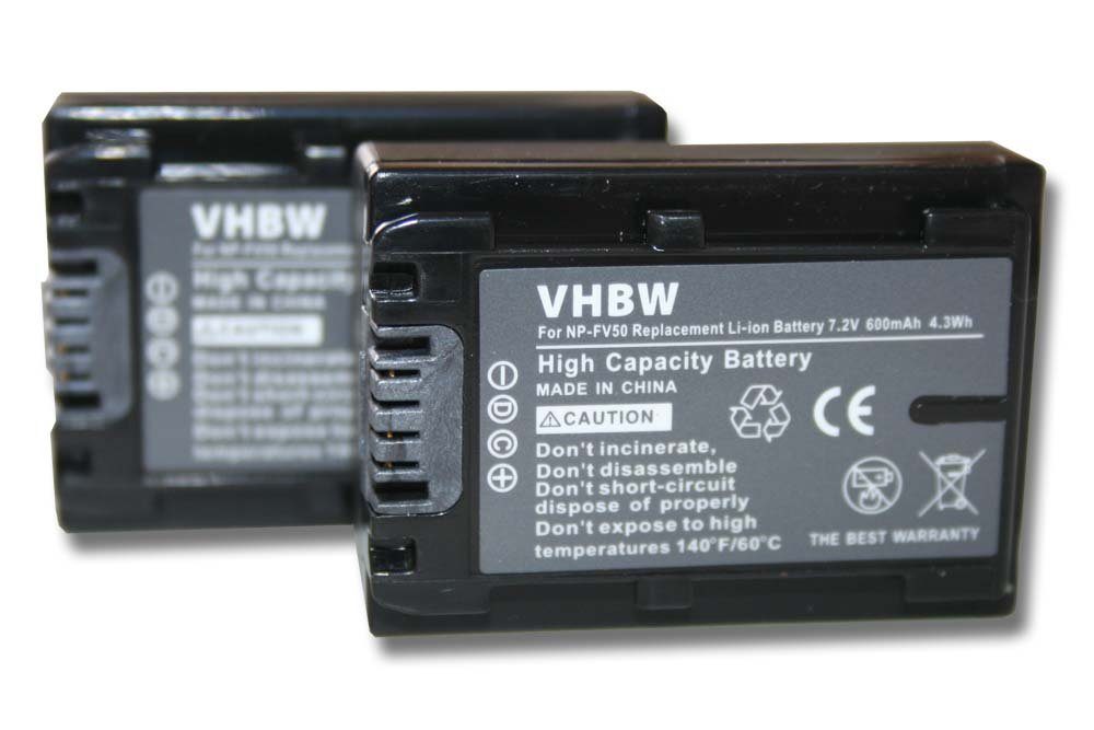 vhbw kompatibel mit Sony HDR-CX Serie HDR-CX260VE, HDR-CX280EB, HDR-CX280E Kamera-Akku Li-Ion 600 mAh (7,2 V)
