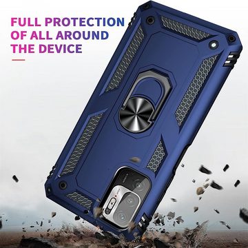 CoolGadget Handyhülle Armor Shield Case für Xiaomi Redmi Note 10 5G 6,5 Zoll, Outdoor Cover Magnet Ringhalterung Handy Hülle für Redmi Note 10 5G