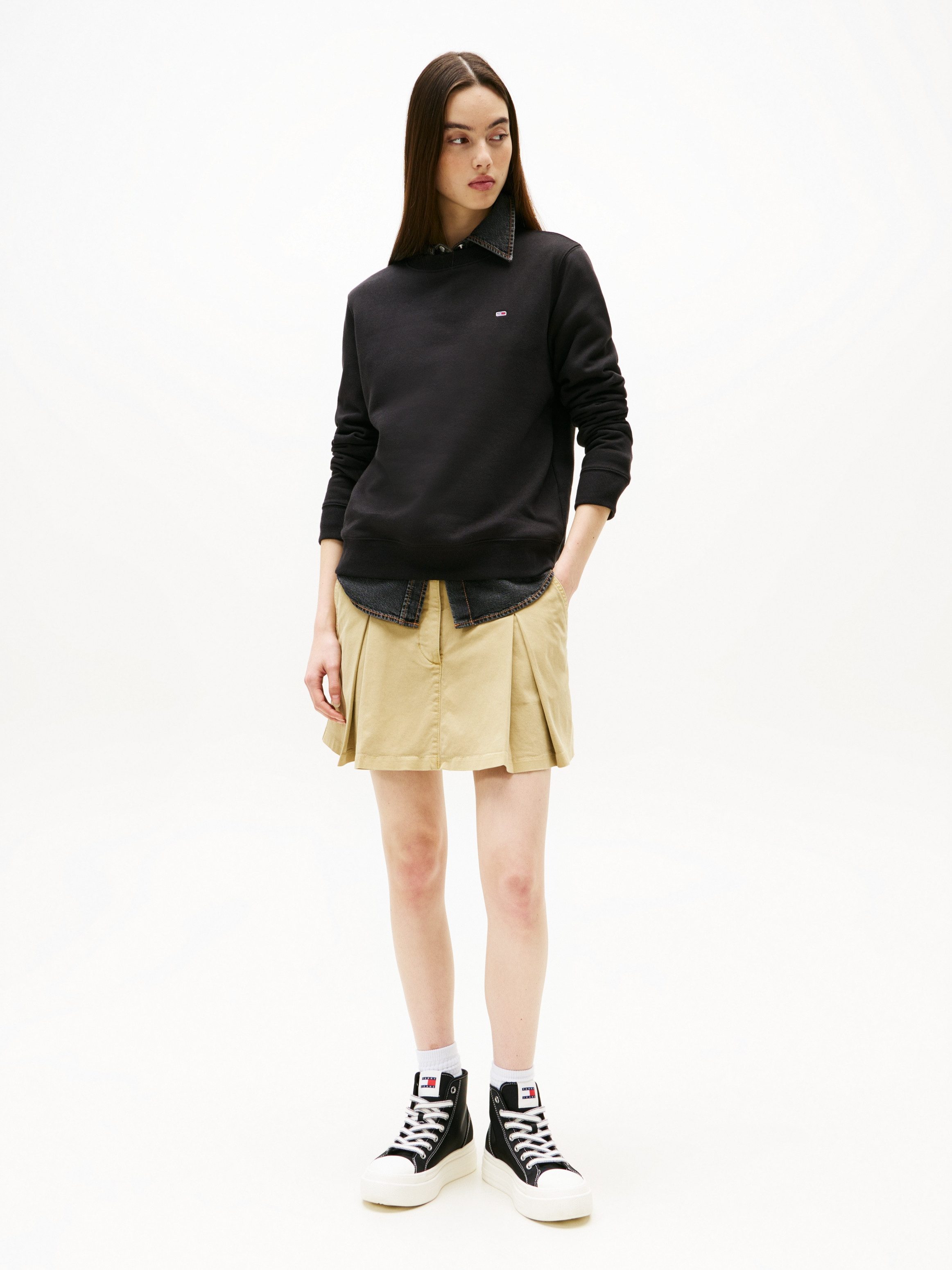 Tommy Jeans Sweatshirt TJW REG S FLAG CREW mit Logostickerei, Regular Fit