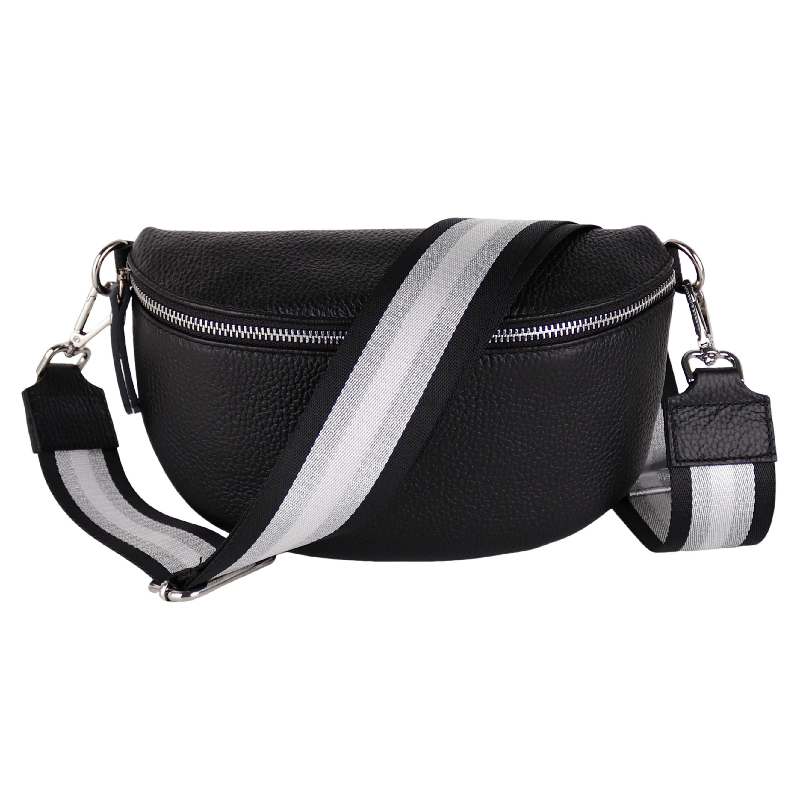 Bauchtasche Damen, Echtleder, Leder, Made in Italy, Umhängetasche, Brusttasche