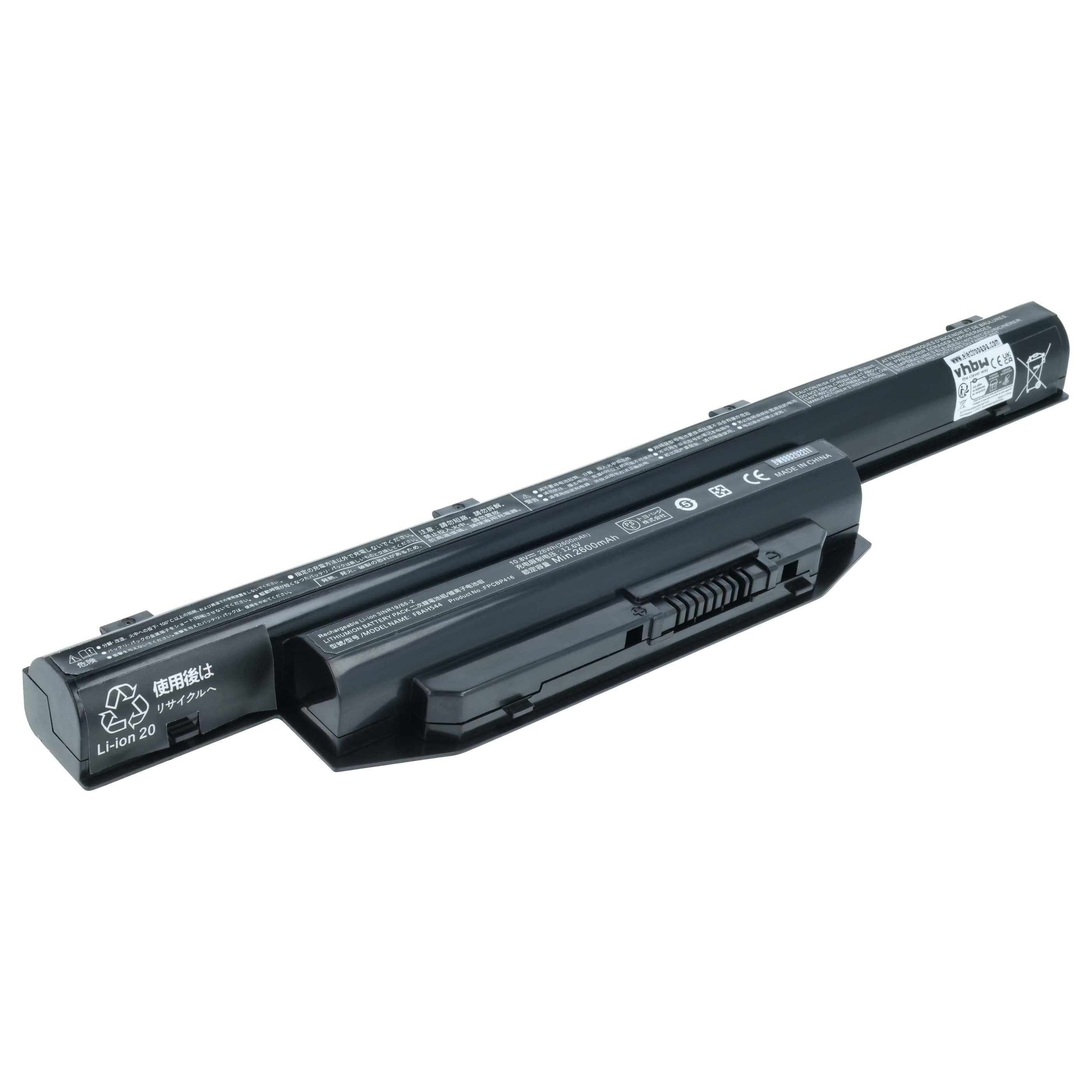 vhbw Akku passend für Fujitsu LifeBook E743(MXE11DE), E744, E744(MXEA1DE), Laptop-Akku Akku Li-Ion 2000 mAh (10,8 V, 1 St), Leistungsfähiger Austausch-Akku für Notebook, Wiederaufladbar, Jede