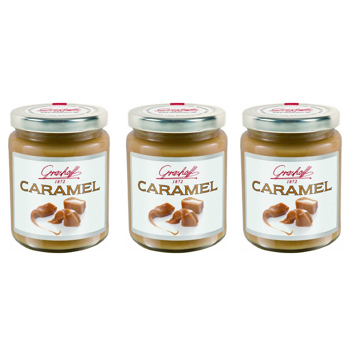 Grashoff Fruchtaufstrich, Grashoff Caramel Creme leicht gesalzen der pure Genuss 250g 3er Pack