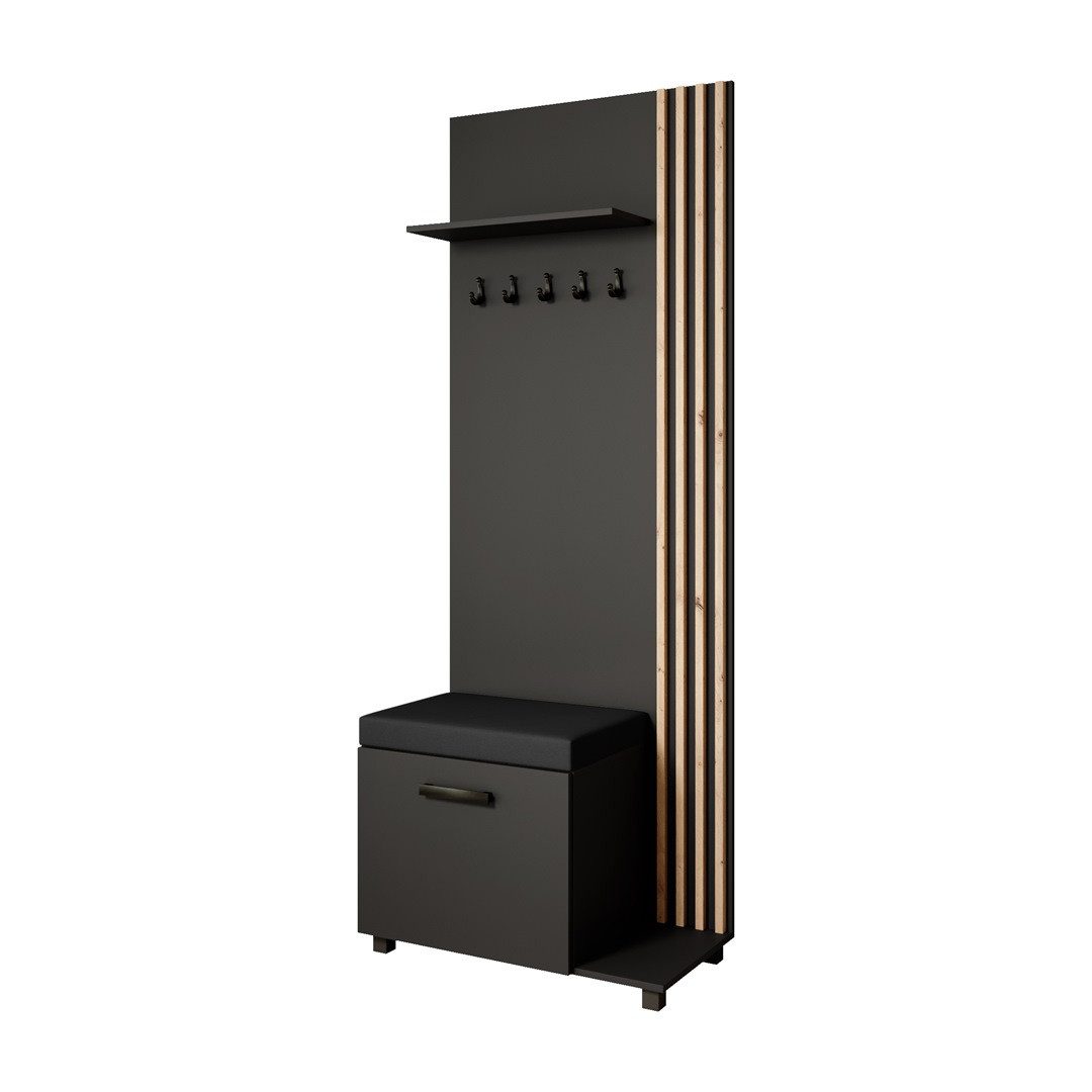 Beautysofa Garderobenschrank Garderobenschrank mit Aufhängern LIVIA (Mit el günstig online kaufen