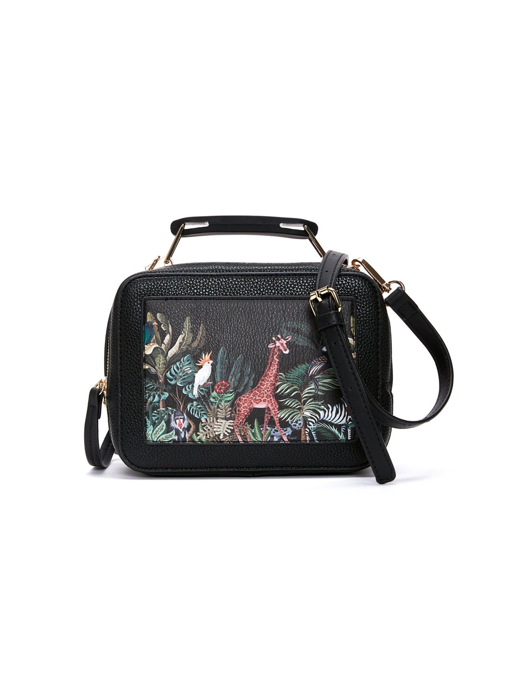 Derimod Umhängetasche Bedruckte Handtasche aus Kunstleder