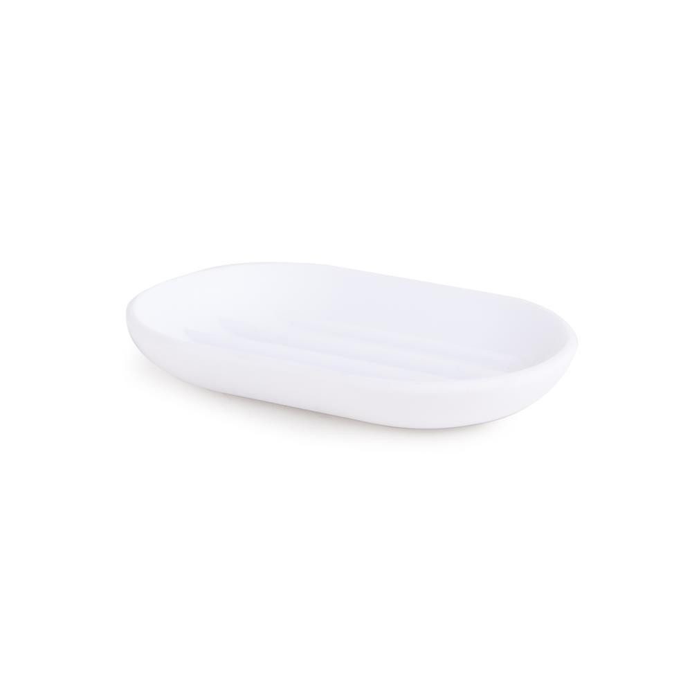 Umbra Seifenschale Touch, Oval Weiß Seifenablage mit Soft Touch Finish für Badezimmer und Küche