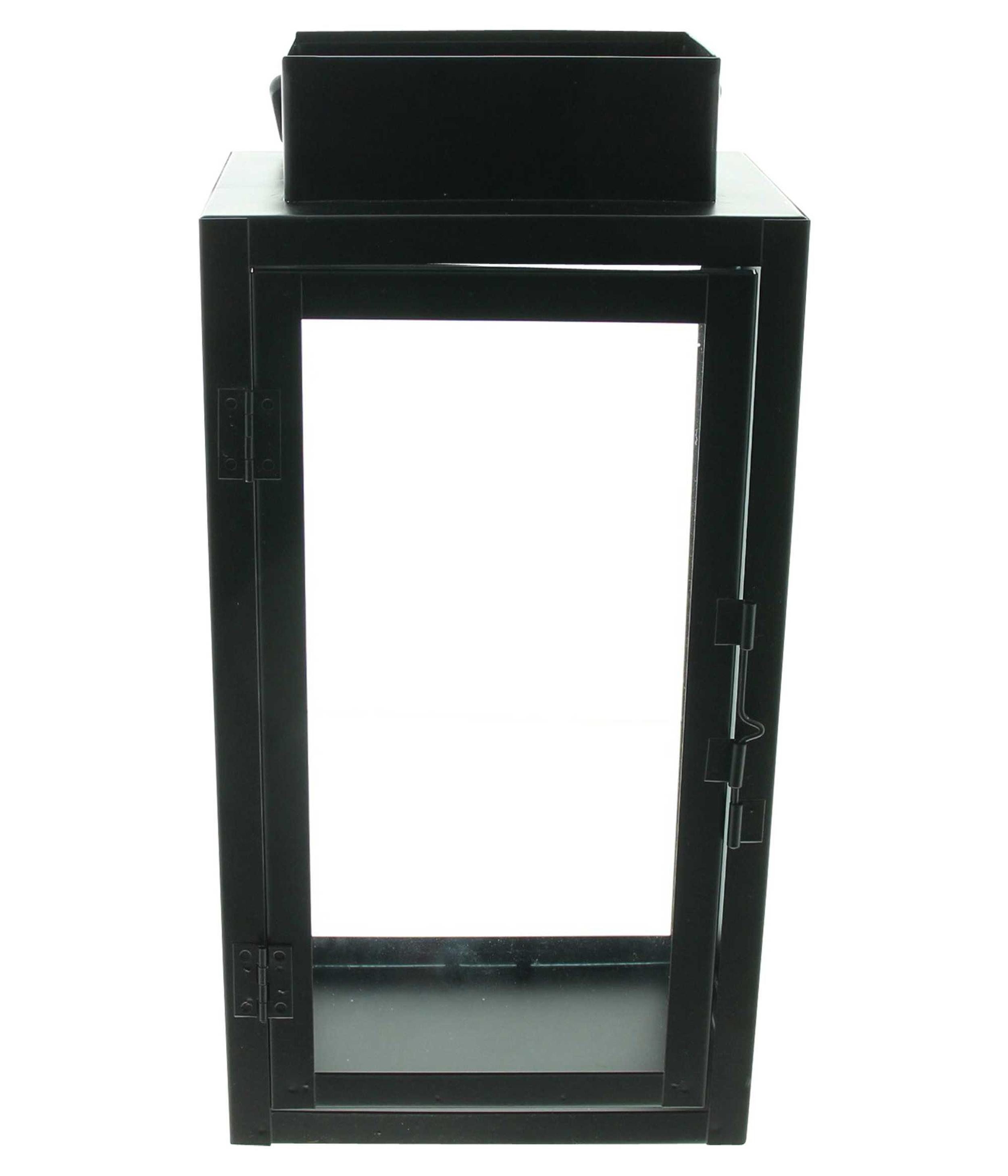 Windlicht Laterne Industrial Metall & Glas schwarz 31cm – Windlicht