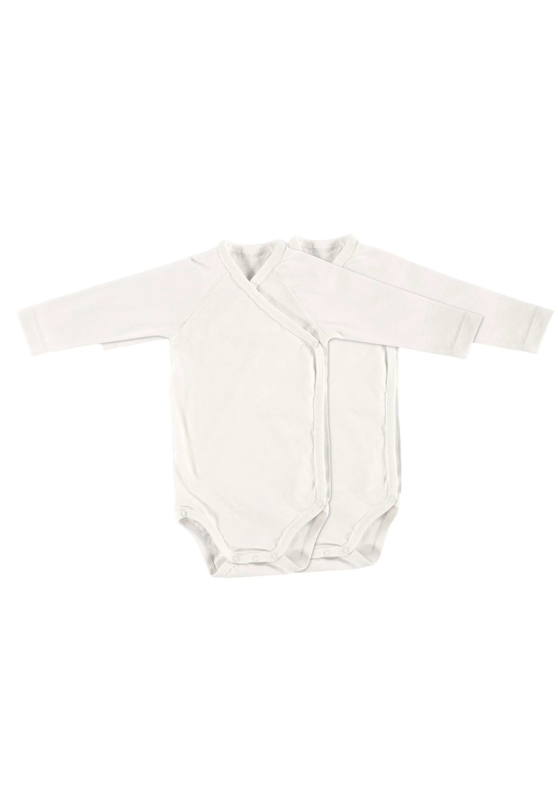Alvi® Wickelbody Baby Bodys 2er Langarm (2-tlg) praktische Druckknöpfe