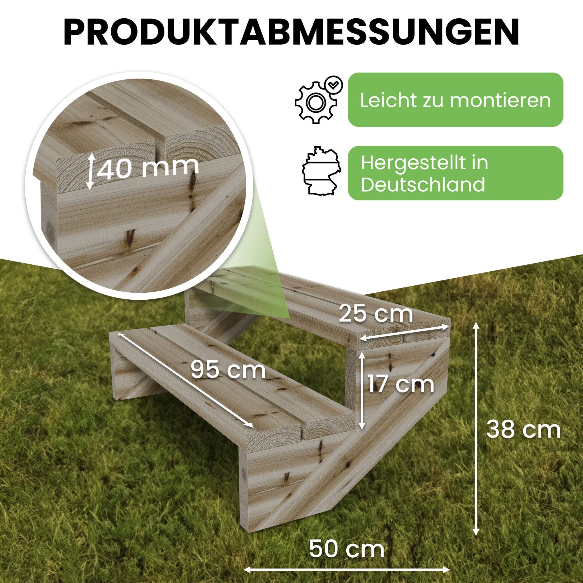 Gartenwelt Riegelsberger Außentreppe Terrassentreppe Kiefer kesseldruckimprägniert Treppe mit Stufen Wangen – Bild 3 von 5