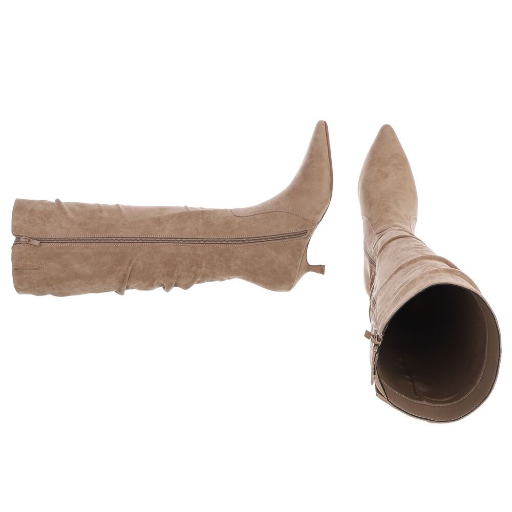 Ital-Design Elegante Stiefel mit Raffung für Damen im Alltag Stiefel (90515 günstig online kaufen