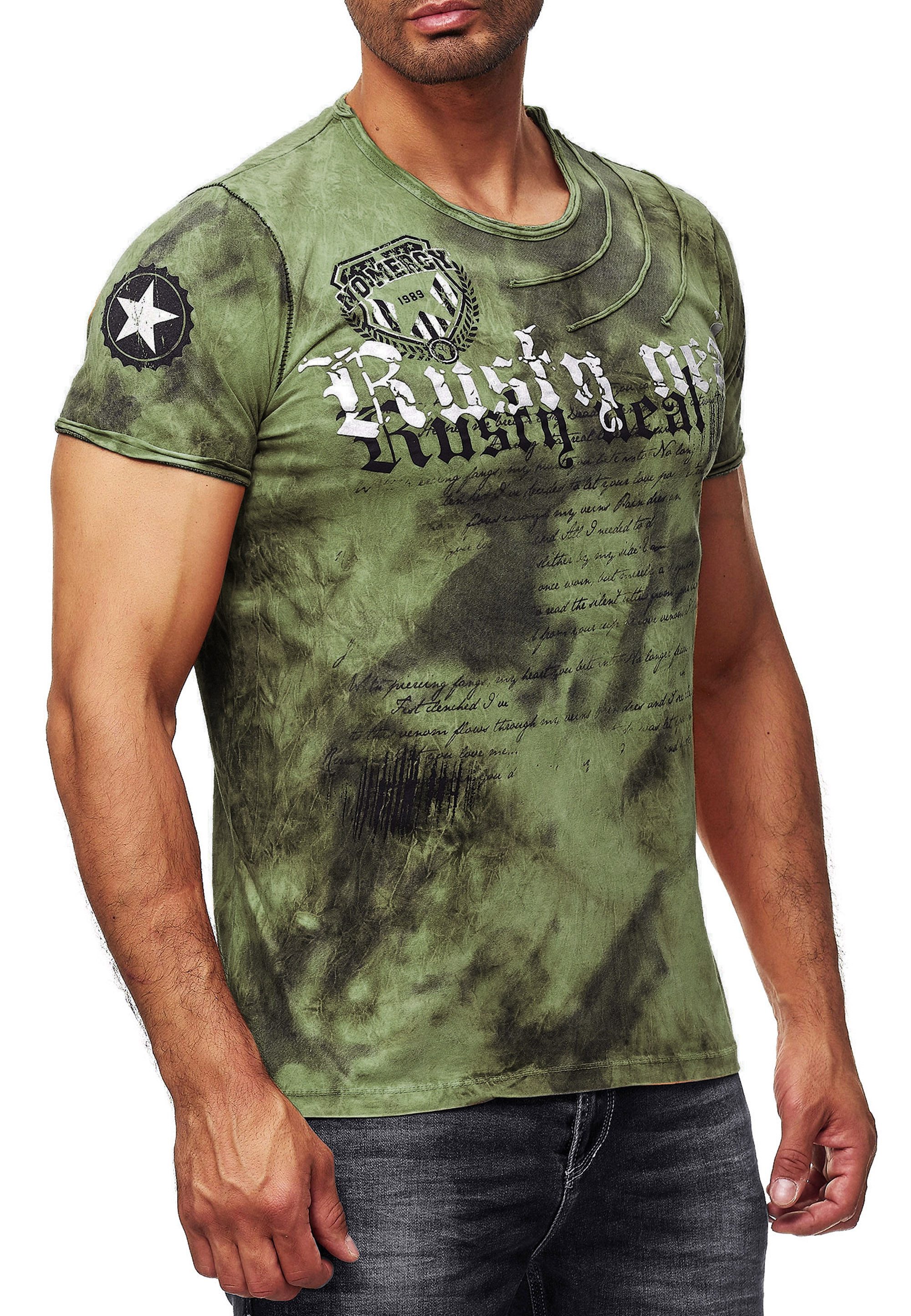 R-NEAL T-Shirt Batik T-Shirt Stretch Herren günstig online kaufen