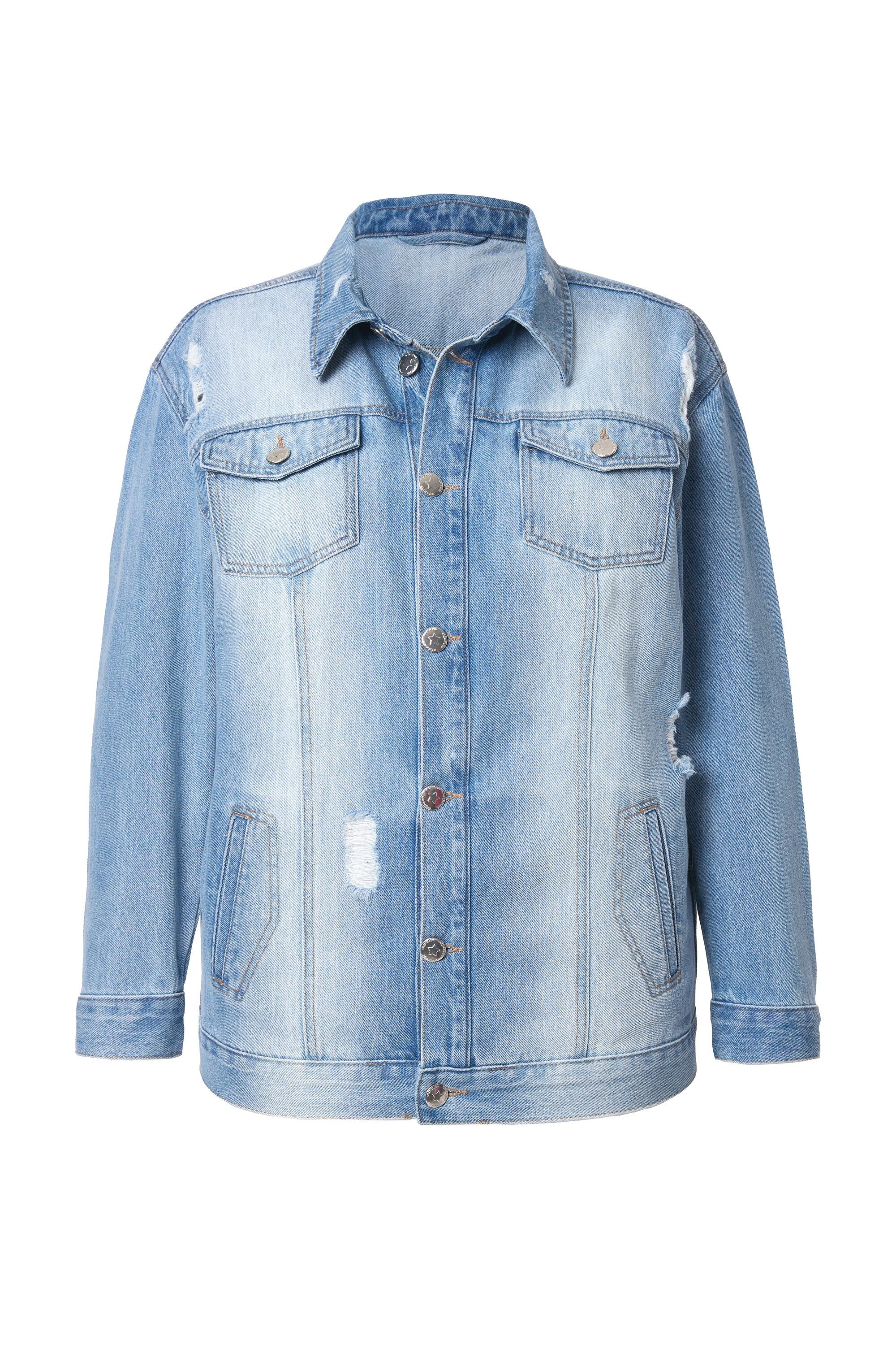 Angel of Style Sommerjacke Jeansjacke oversized Glitzer-Totenkopf günstig online kaufen