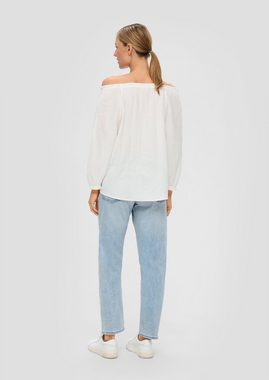 s.Oliver Kurzarmbluse Off-Shoulder-Bluse aus Viskosemix Raffung