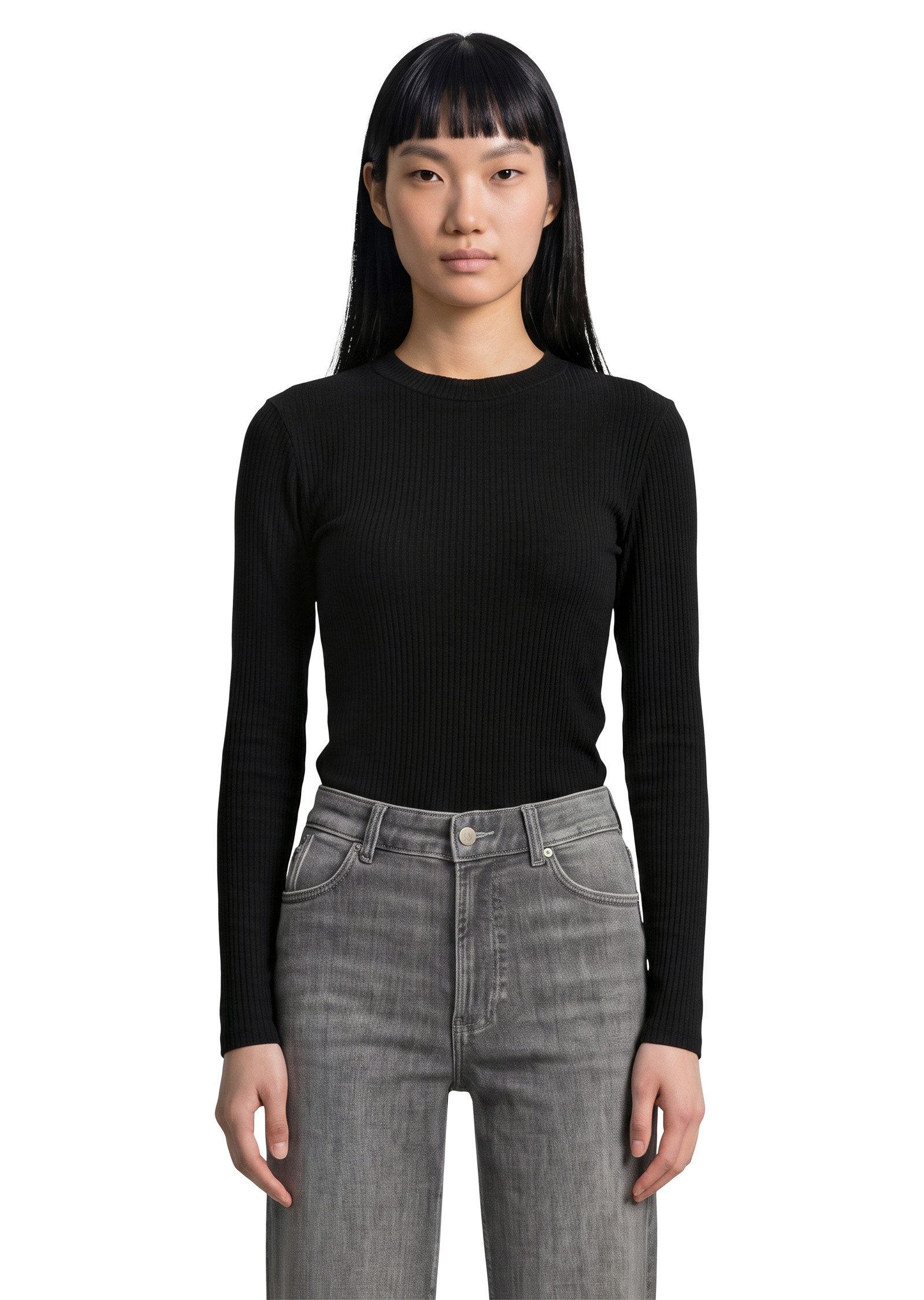 Marc O'Polo DENIM Langarmshirt aus Rippjersey