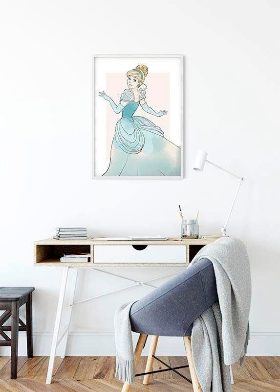 Komar Bild Cinderella Beauty, Disney (1 St), Wandbild zur Dekoration im Kinderzimmer - ohne Rahmen