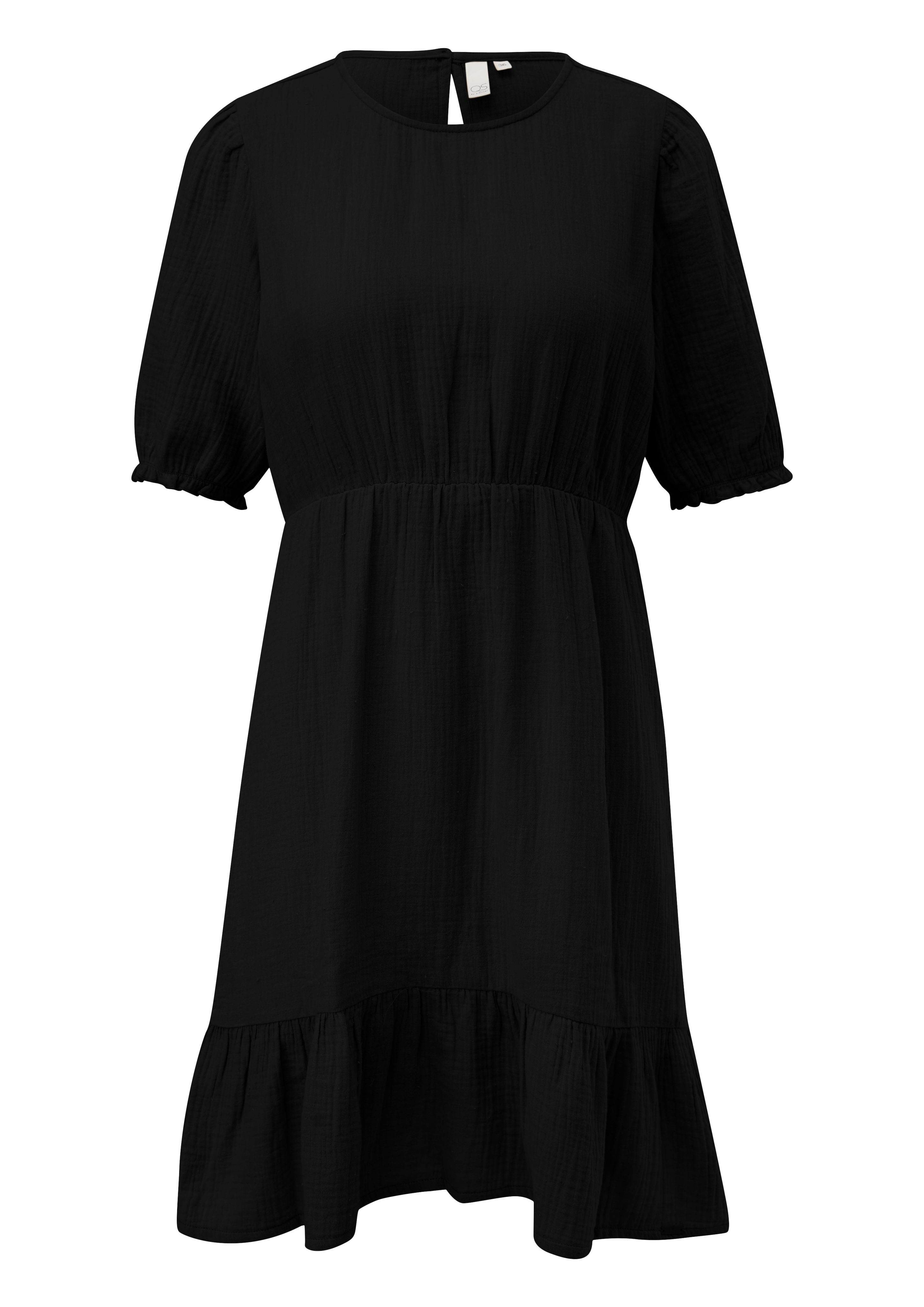QS Minikleid Kurzes Baumwoll-Kleid mit Raffungen günstig online kaufen