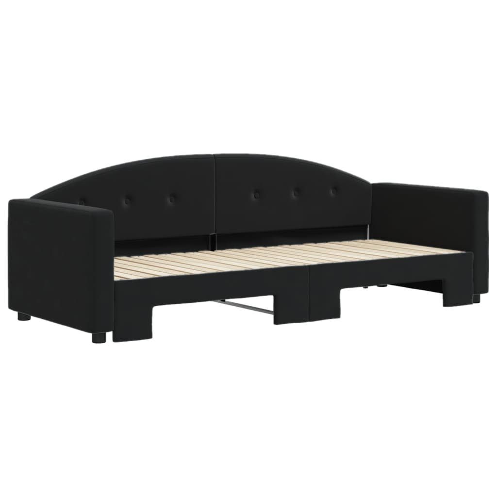 vidaXL Bett Tagesbett Ausziehbar Schwarz 80x200 günstig online kaufen