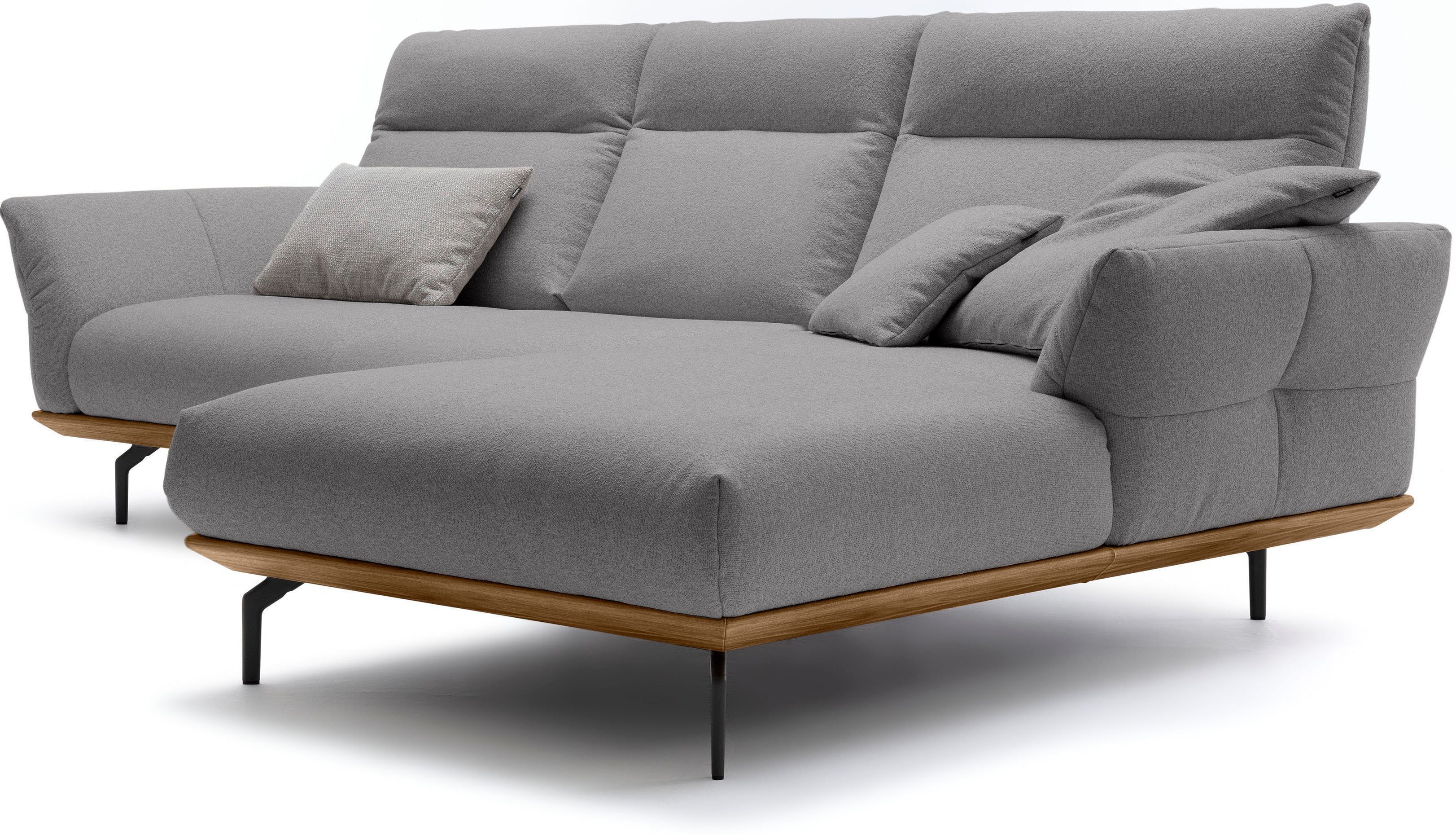 hülsta sofa cm 298 hs.460, Ecksofa Winkelfüße Breite in in Umbragrau, Nussbaum, Sockel