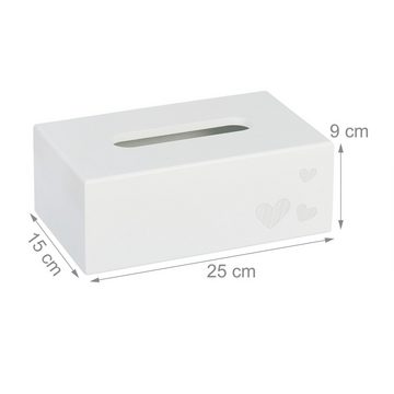 relaxdays Papiertuchbox Taschentuchbox "Herzen"