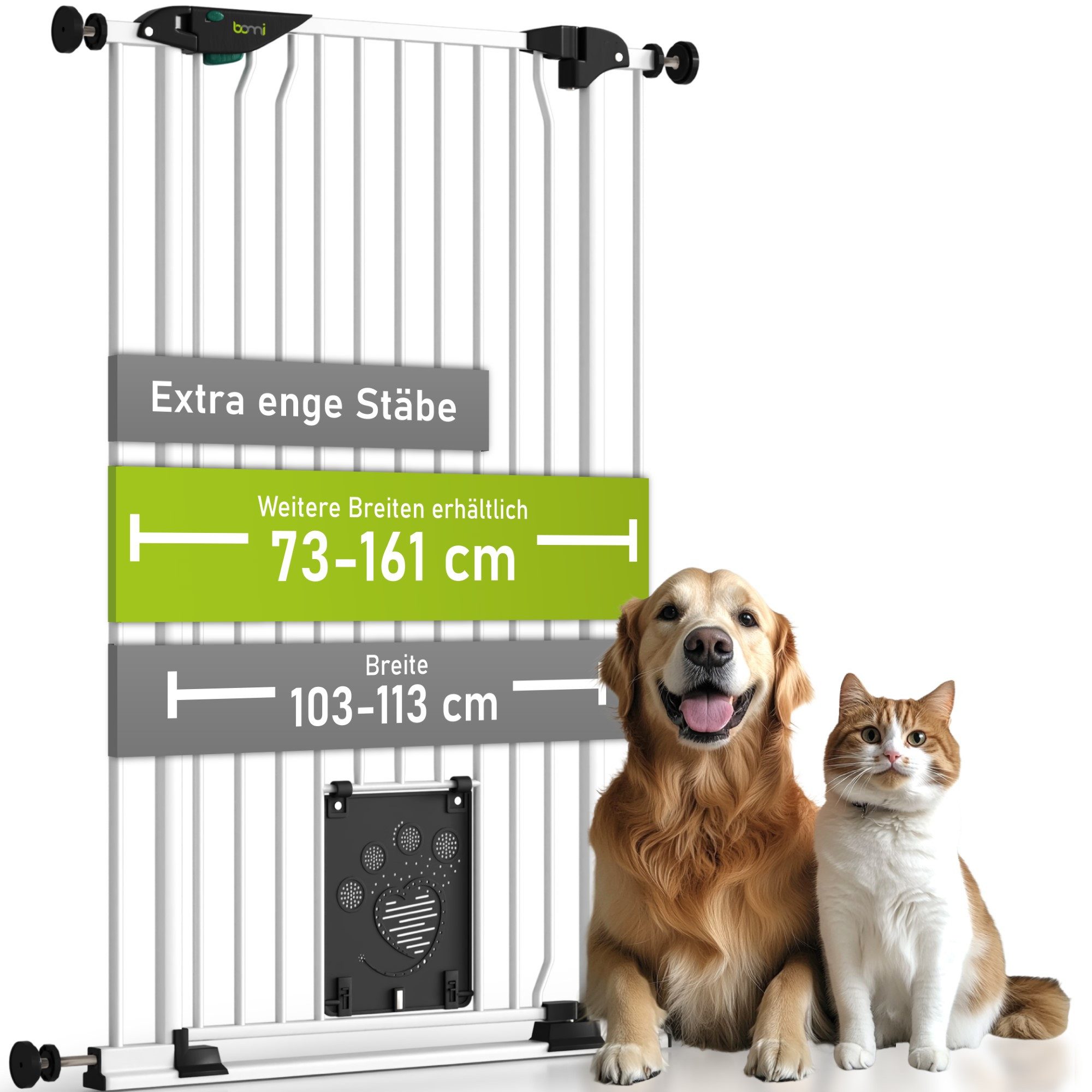 BOMI Türschutzgitter Türschutzgitter mit Katzenklappe Mira günstig online kaufen