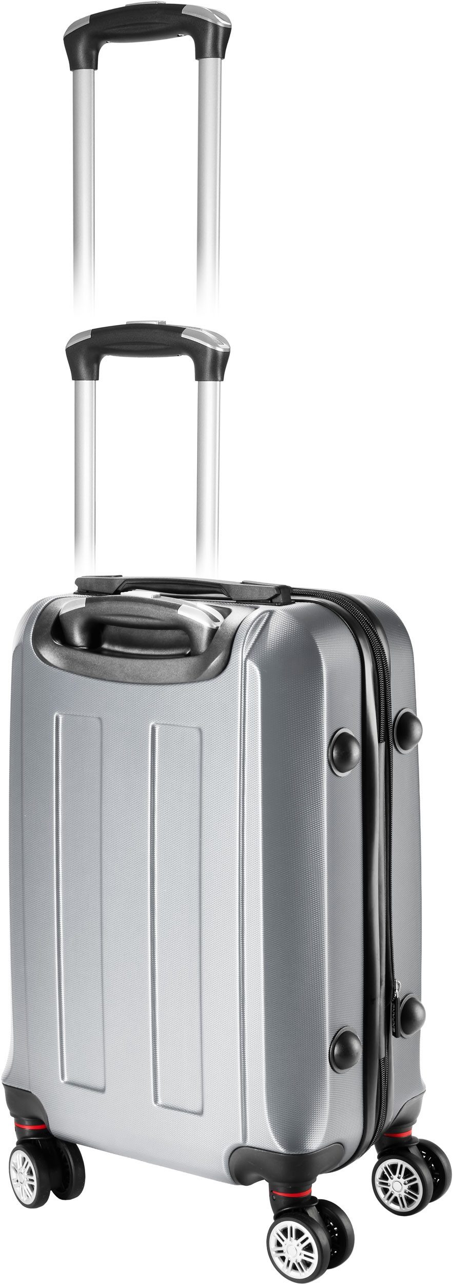 BRUBAKER Handgepäckkoffer Handgepäck Koffer New York - Erweiterbarer Hartschalen Reisekoffer, 4 Rollen, Rollkoffer mit Zahlenschloss, 4 Rollen und Tragegriffen - ABS Trolley