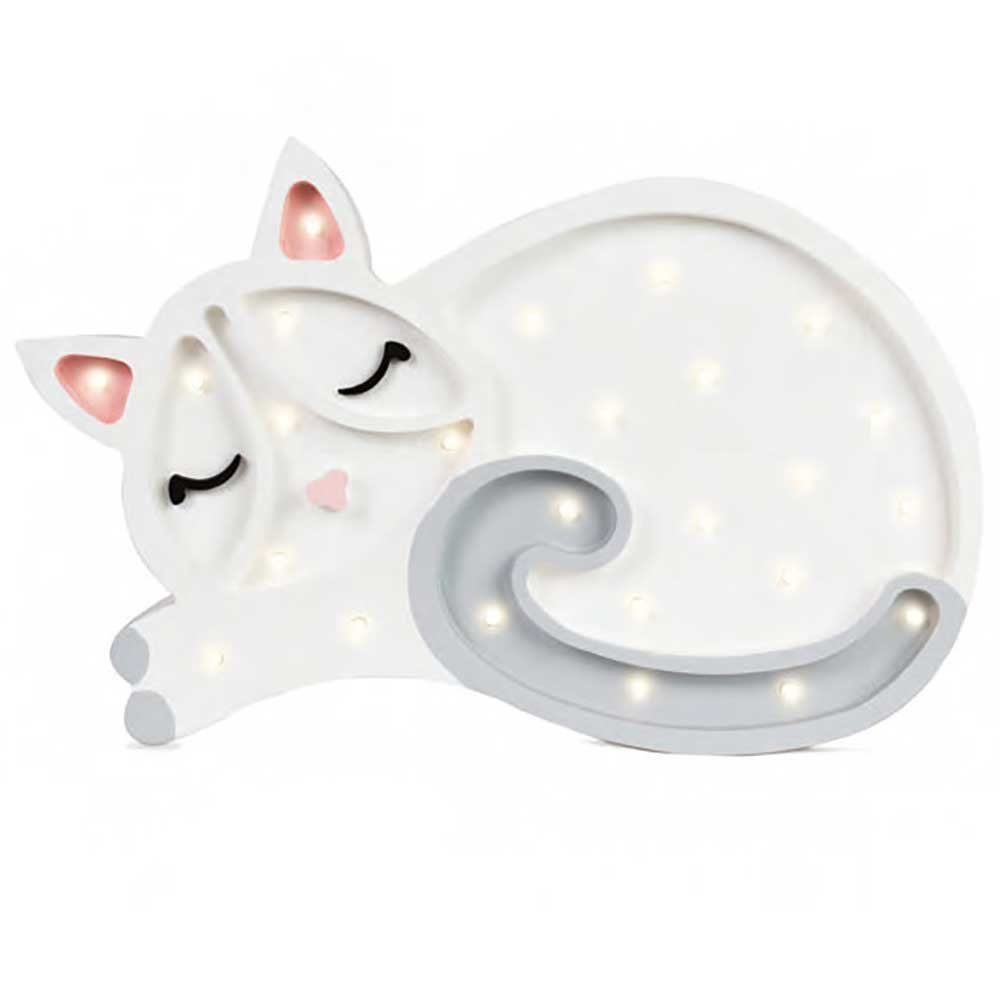little lights Tischleuchte Kinderleuchte Katze Weiß