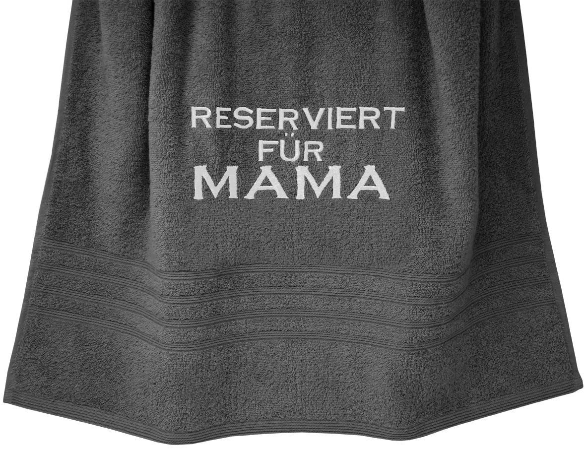 Lashuma Duschtuch Reserviert für Mama, Frottee (1-St), Badetuch mit Premium Stick, Frotteetuch 70x140 cm