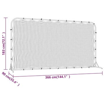 vidaXL Fußballtor Fußball-Rebounder Schwarz 366x90x183 cm HDPE