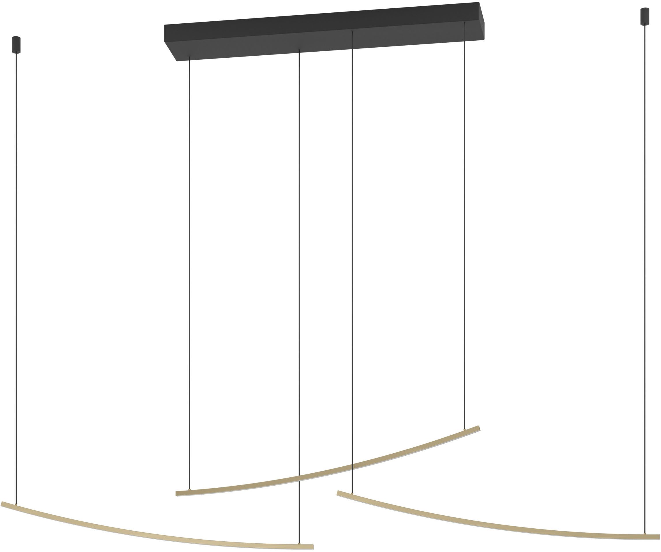 EGLO Hängeleuchte VILLEGGI Pendellampe - Alu, Stahl - LED - 22W - IP20, Dimmfunktion, mehrere Helligkeitsstufen, LED fest integriert, Kaltweiß, Neutralweiß, Warmweiß, Hängelampe, Deckenlampe, Wohnzimmer, Esszimmer, L122 x B10 x H120 cm