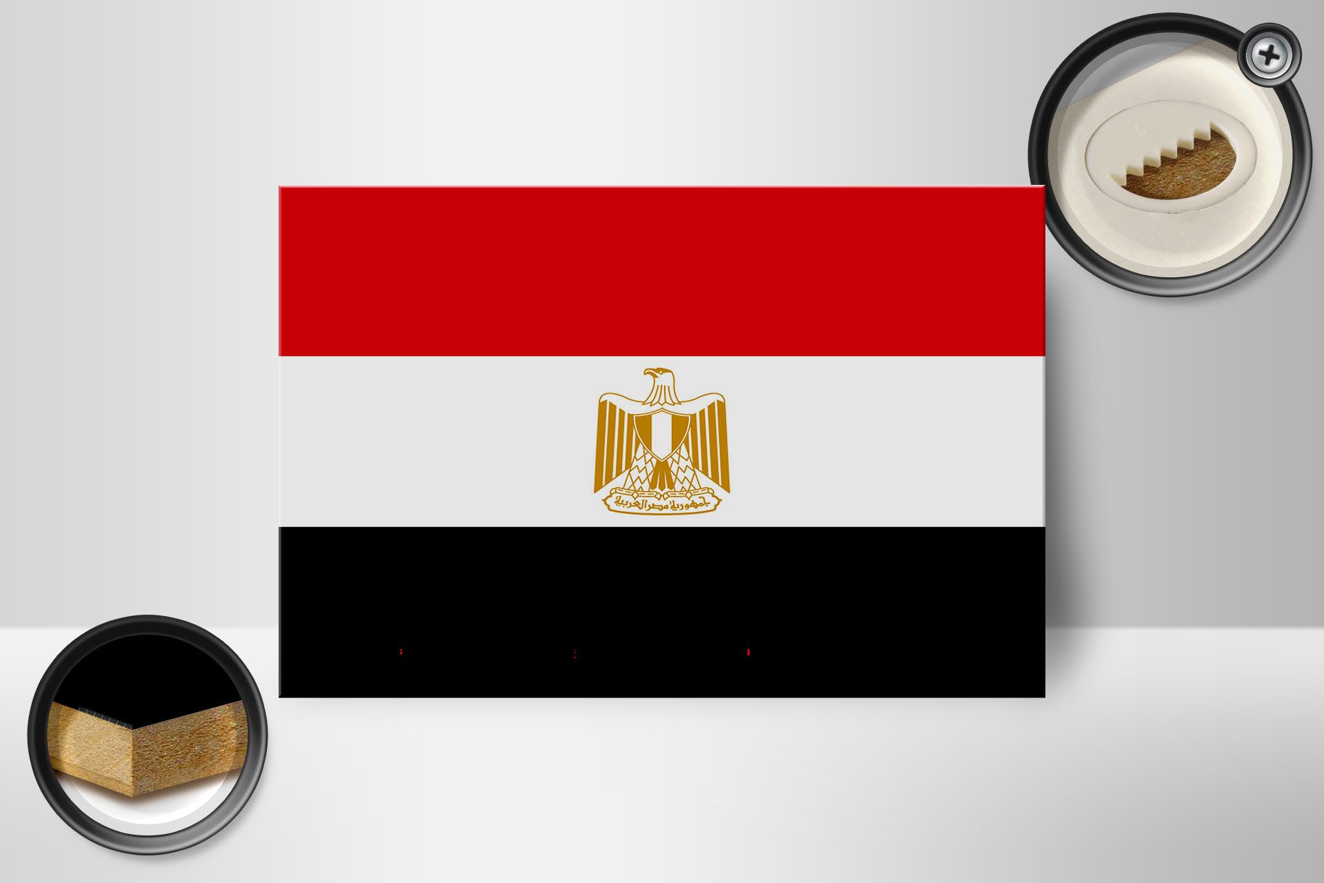 Femer GmbH Holzbild Flagge Ägyptens 18x12 cm Flag of Egypt, Flaggen (1 St), Glatte Holzfaserplatte (MDF), vorn beschichtet