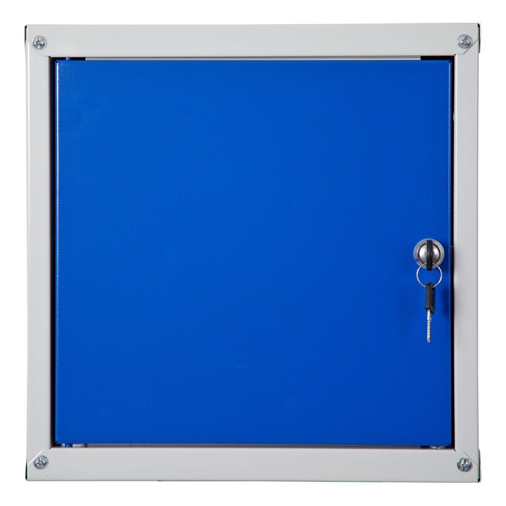 PROREGAL® Schließfachwürfel HxBxT Spind Grau/Blau cm, 35x35x35 Cubic,